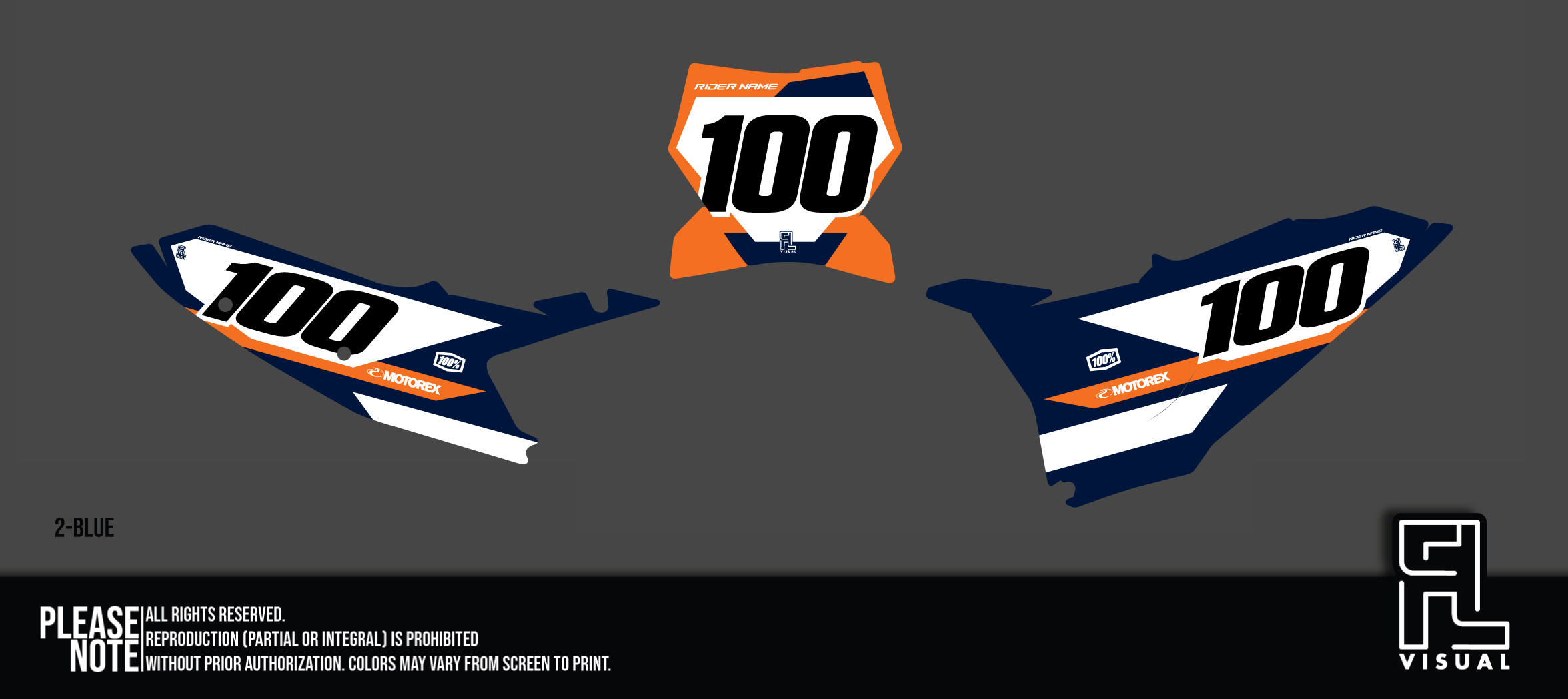 KTM - Number Plates - Graphics Kit - 2 Blue