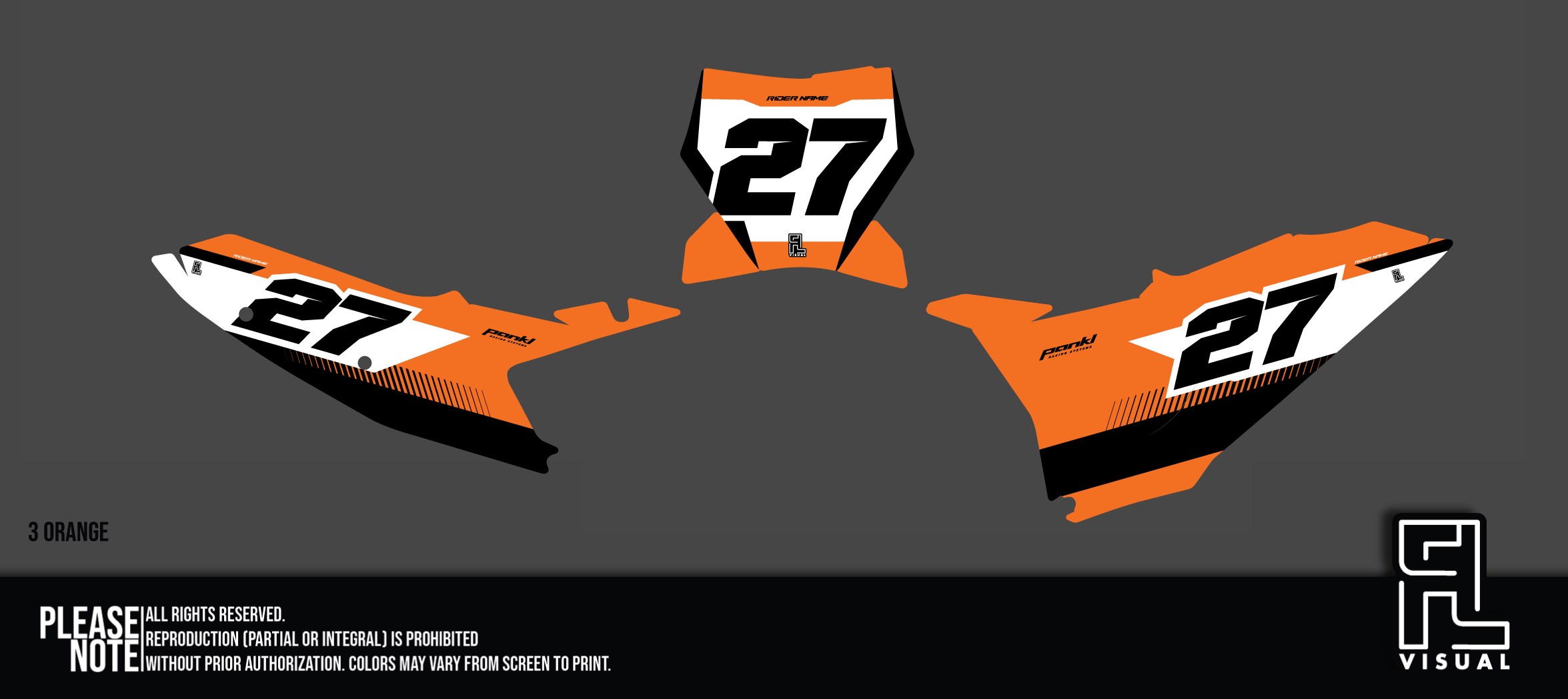 KTM - Number Plates - Graphics Kit - 3 Orange