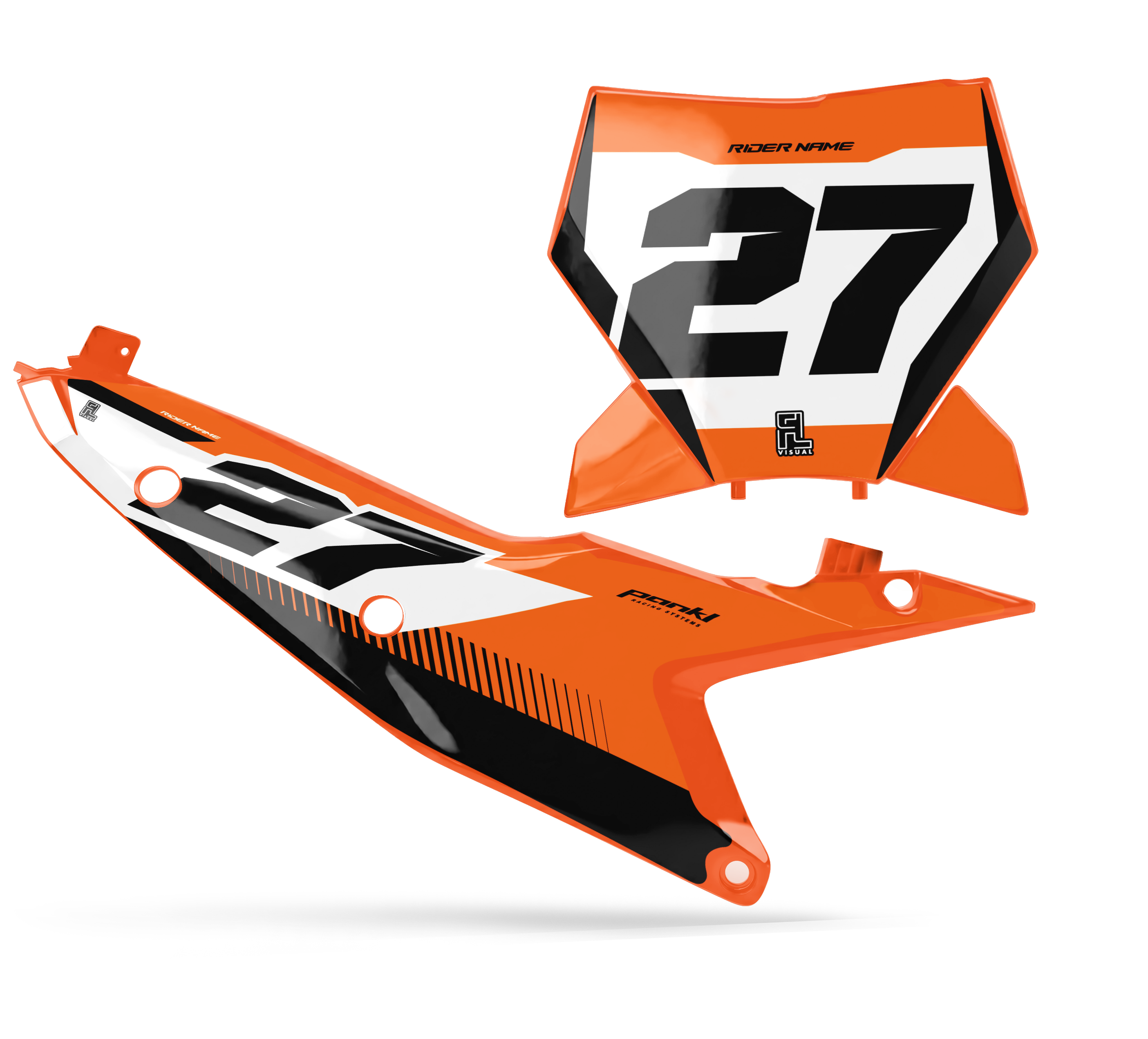 KTM - Number Plates - Graphics Kit - 3 Orange
