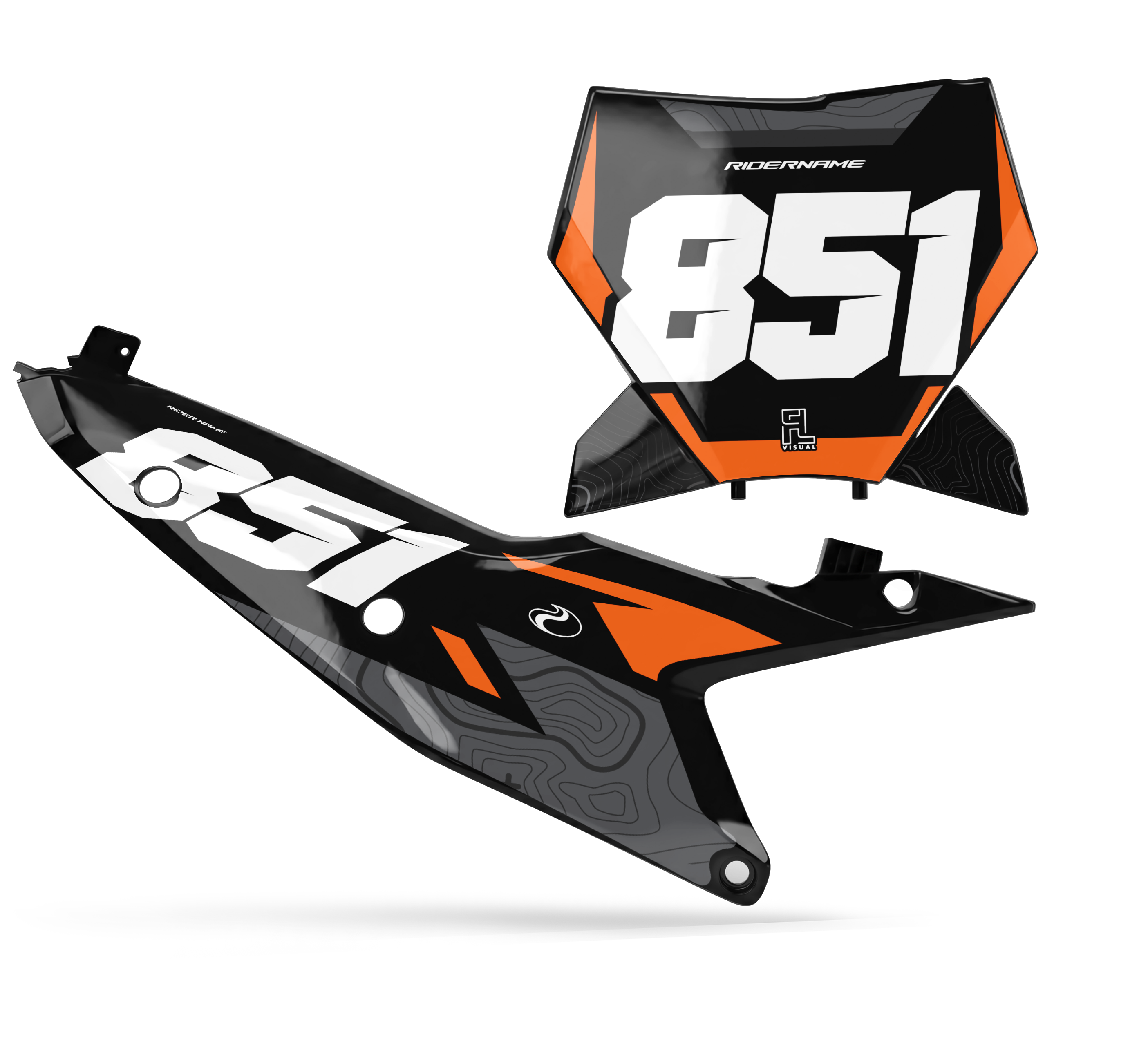 KTM - Number Plates - Graphics Kit - 4 Orange