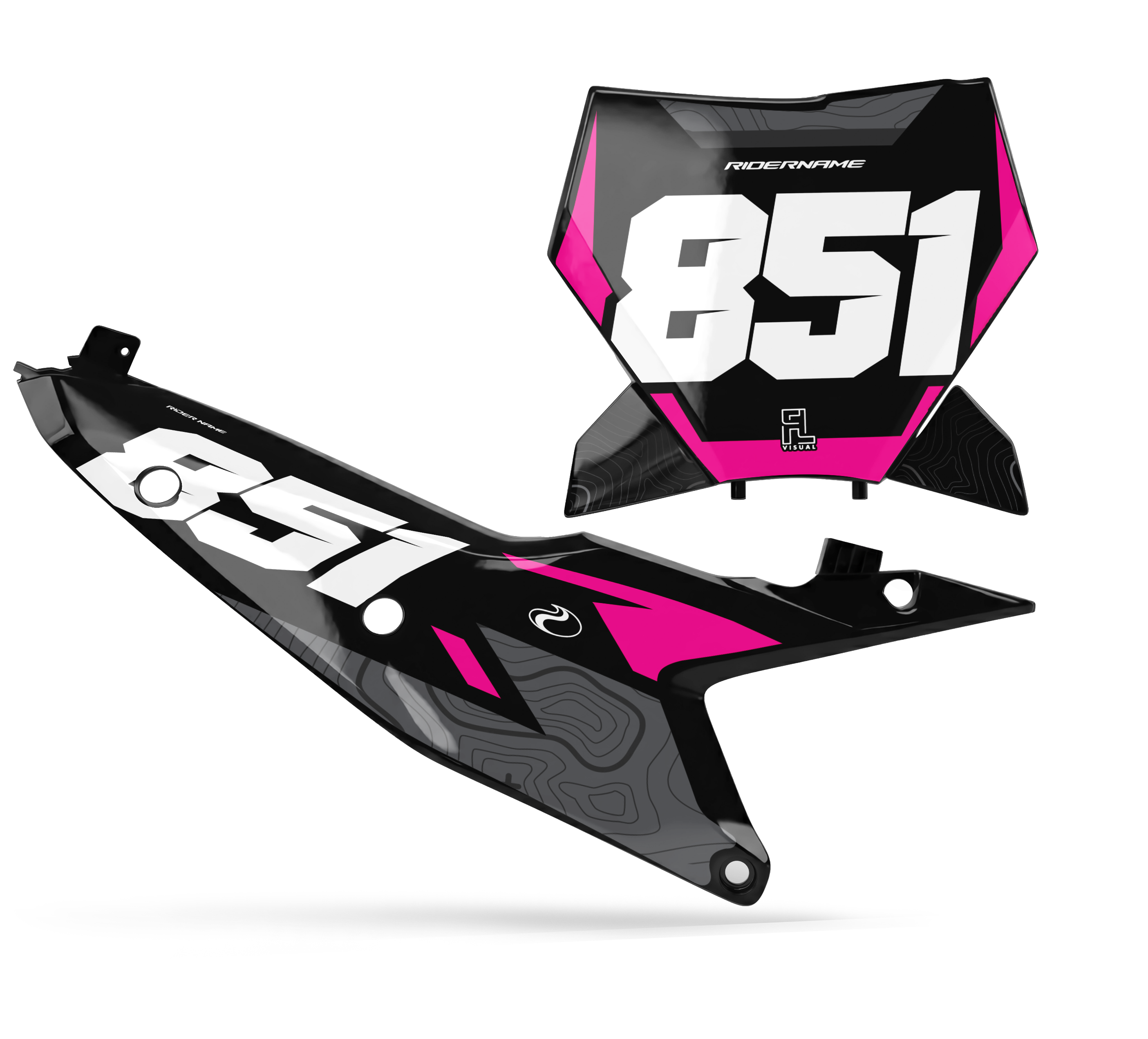 KTM - Number Plates - Graphics Kit - 4 Pink