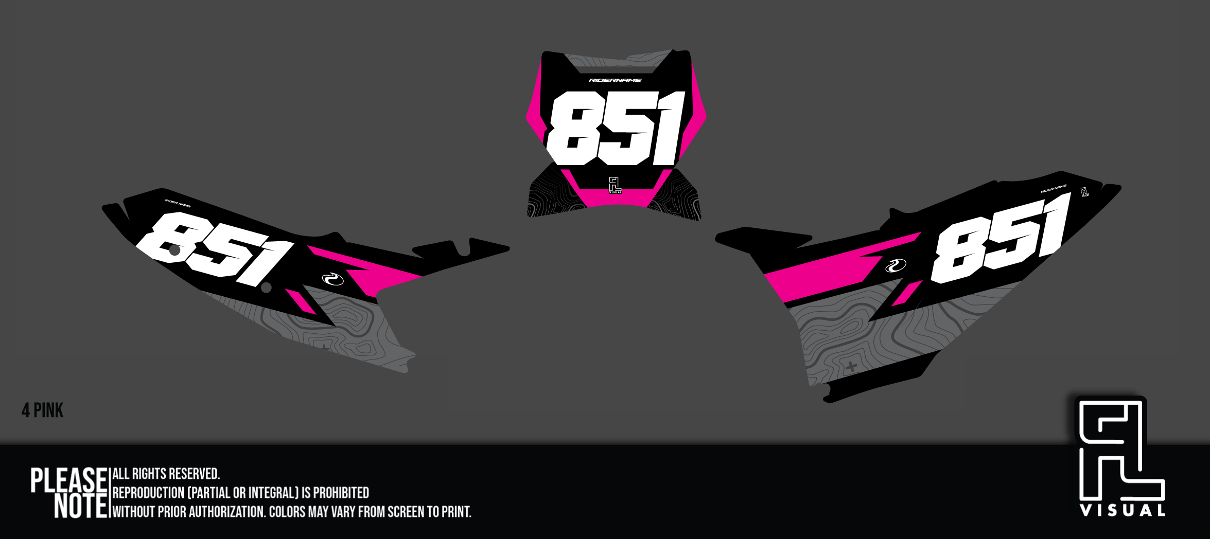 KTM - Number Plates - Graphics Kit - 4 Pink