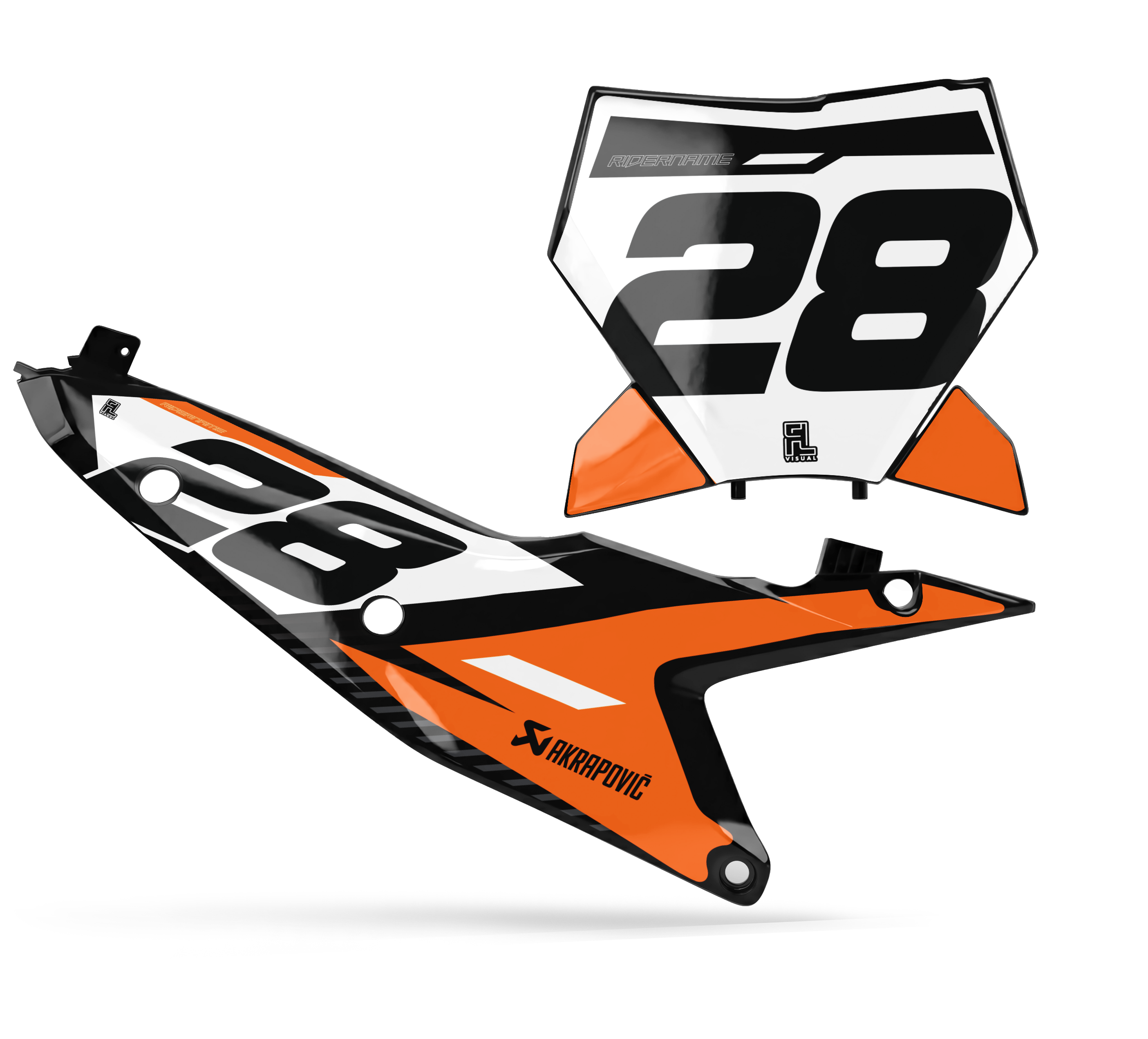 KTM - Number Plates - Graphics Kit - 6 Orange