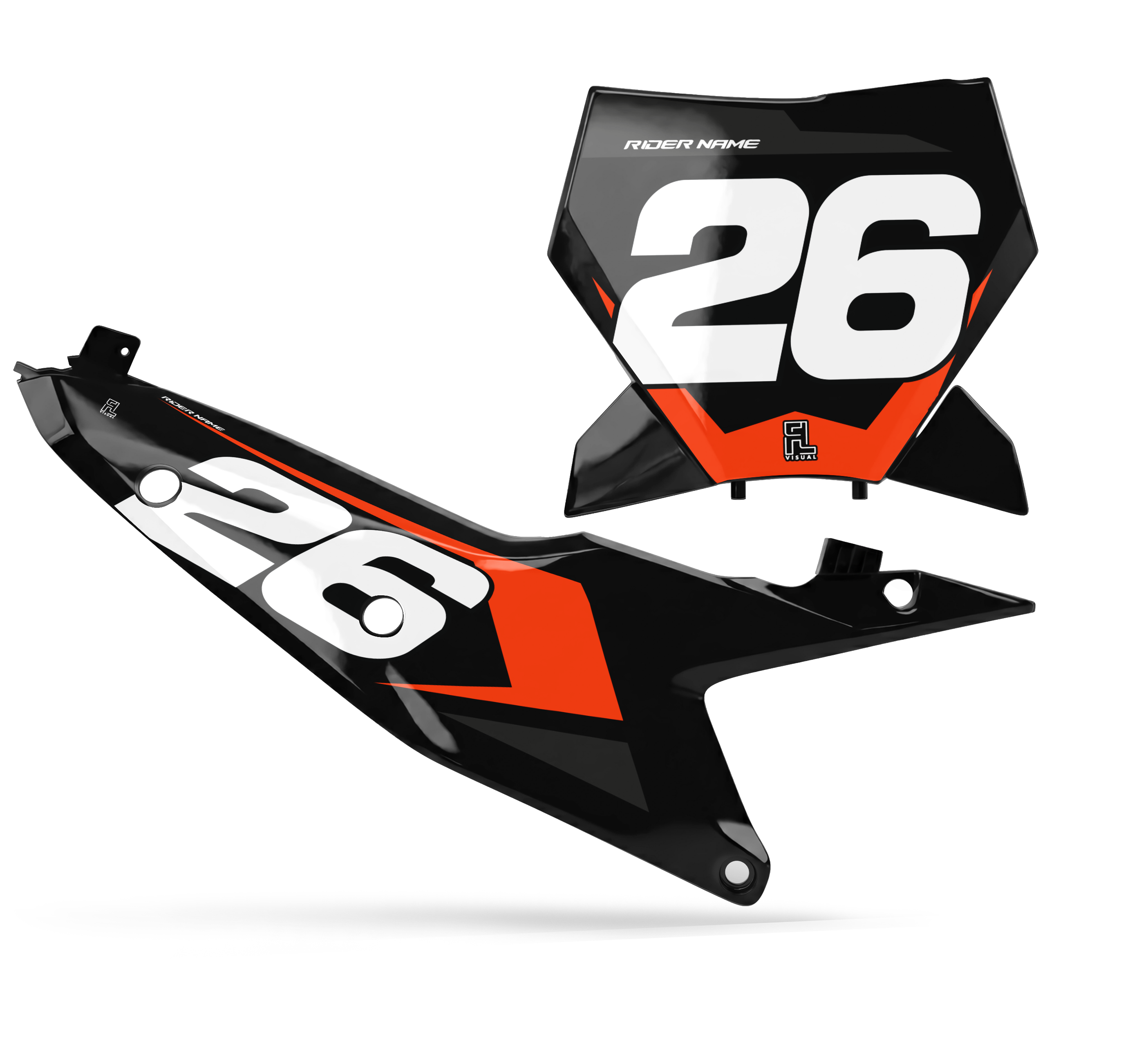 KTM - Number Plates - Graphics Kit - 6 Black