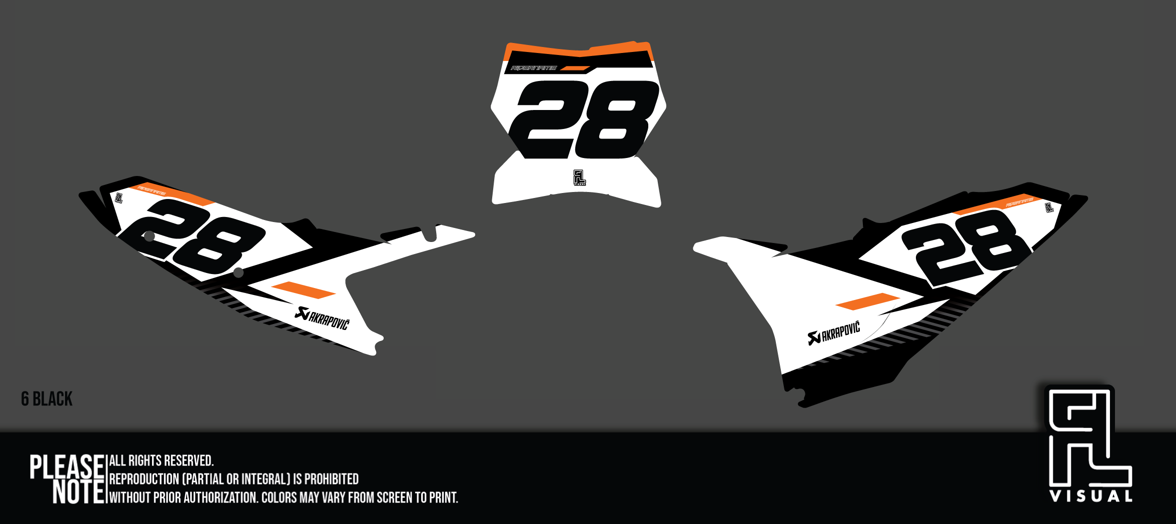 KTM - Number Plates - Graphics Kit - 6 White