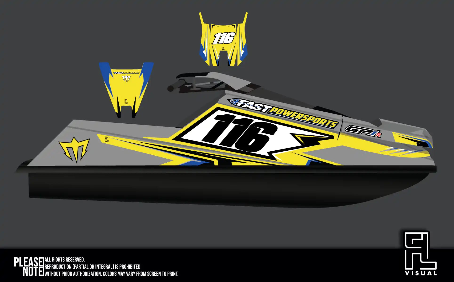 Fastpowersports GP1R - Skyrush - Yellow- Graphics Kit
