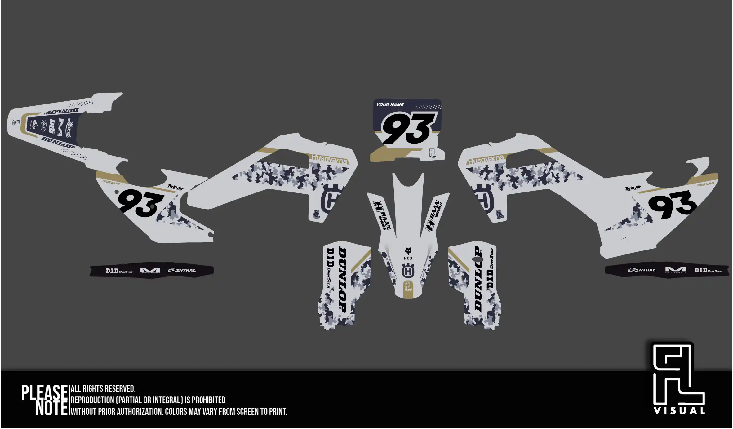 Husqvarna - Graphics Kit - Camo Grey/Blue