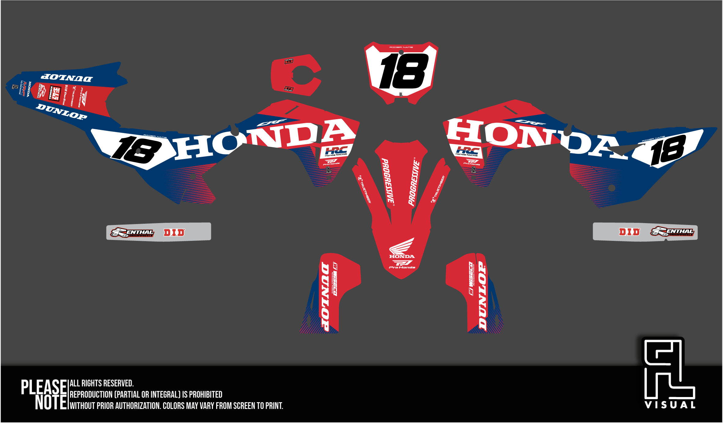 Honda - Graphics Kit - Factory Blue