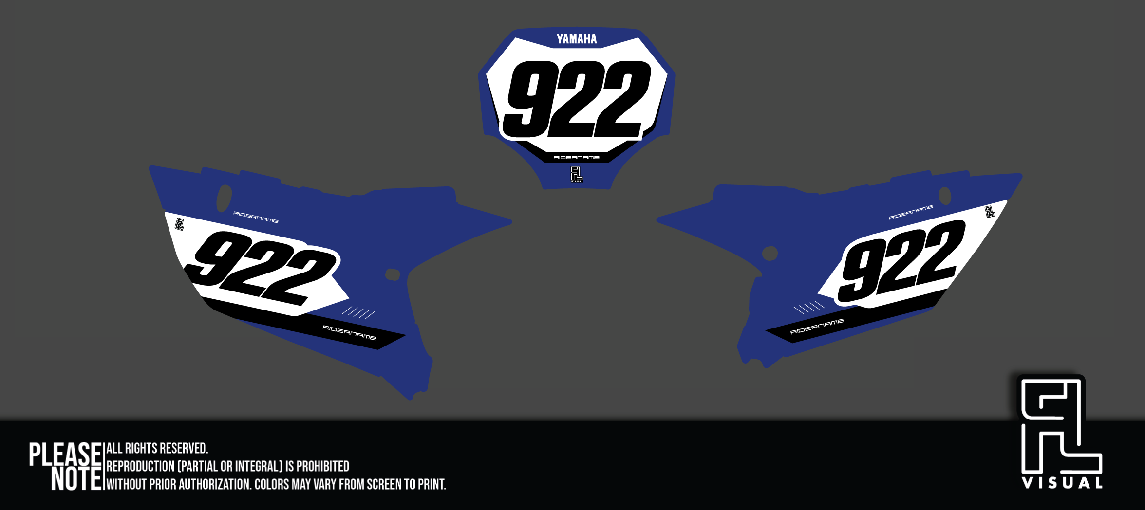 Yamaha - Number Plates - Graphics Kit - 3 - Blue