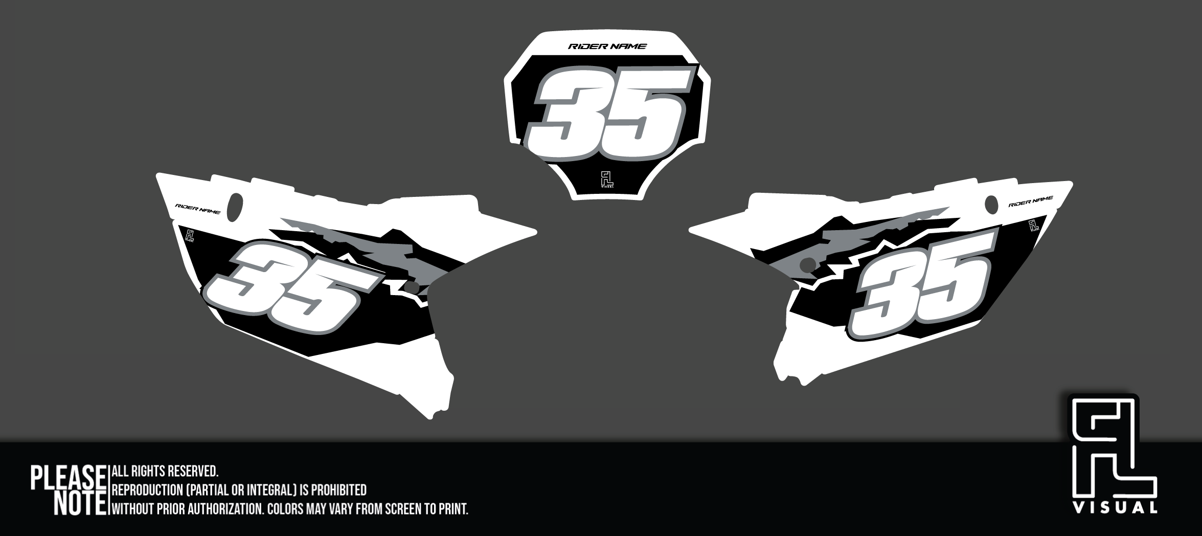 Yamaha - Number Plates - Graphics Kit - Retro White