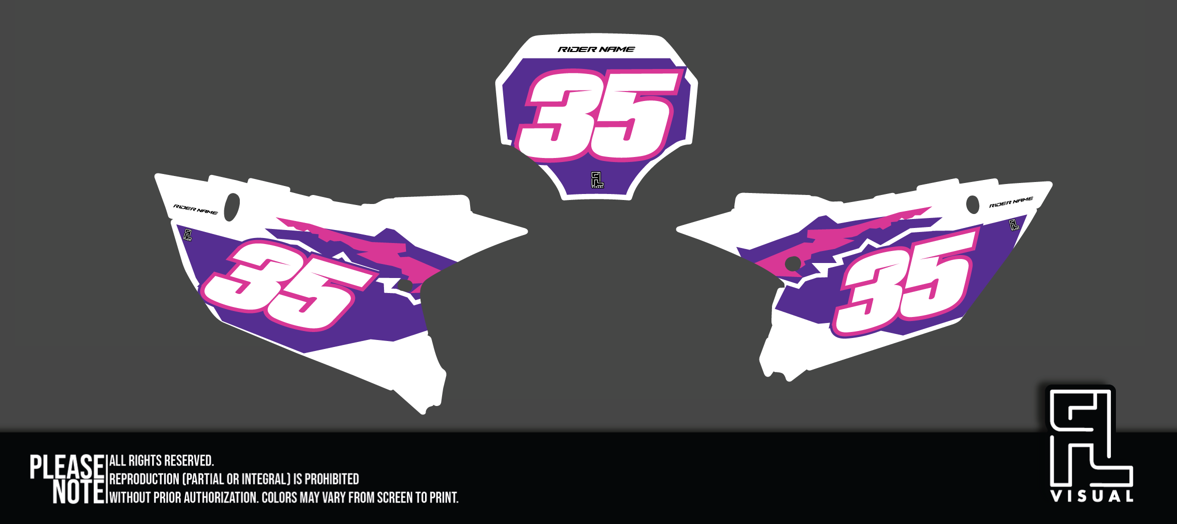 Yamaha - Number Plates - Graphics Kit - Retro Pink