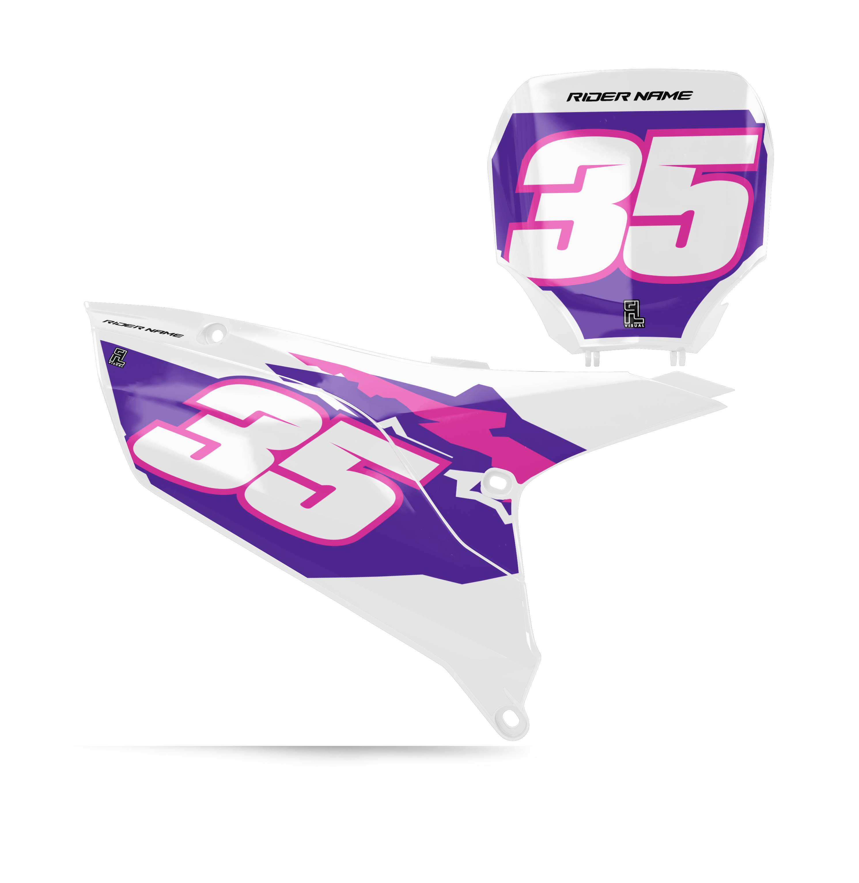 Yamaha - Number Plates - Graphics Kit - Retro Pink