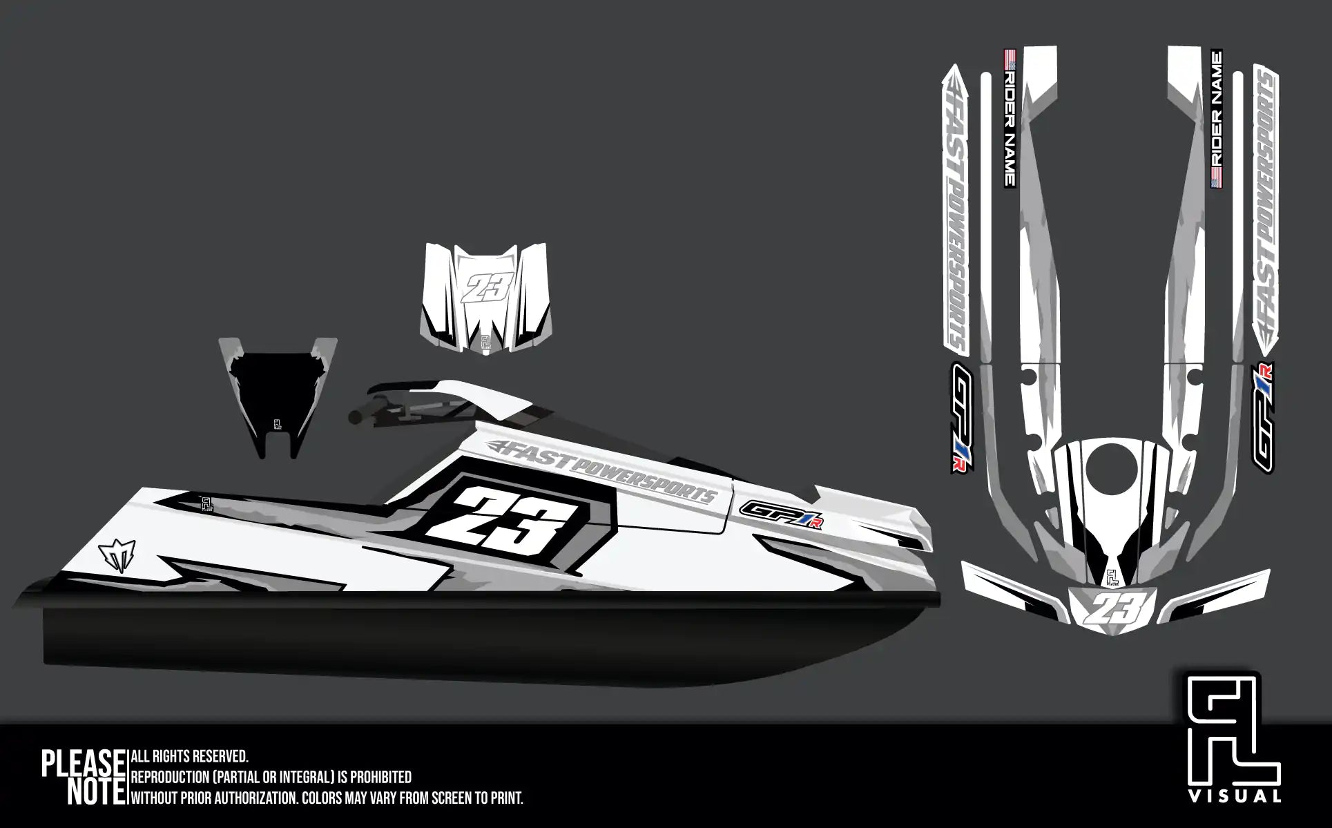 Fastpowersports GP1R - Retro1 - Grey- Graphics Kit