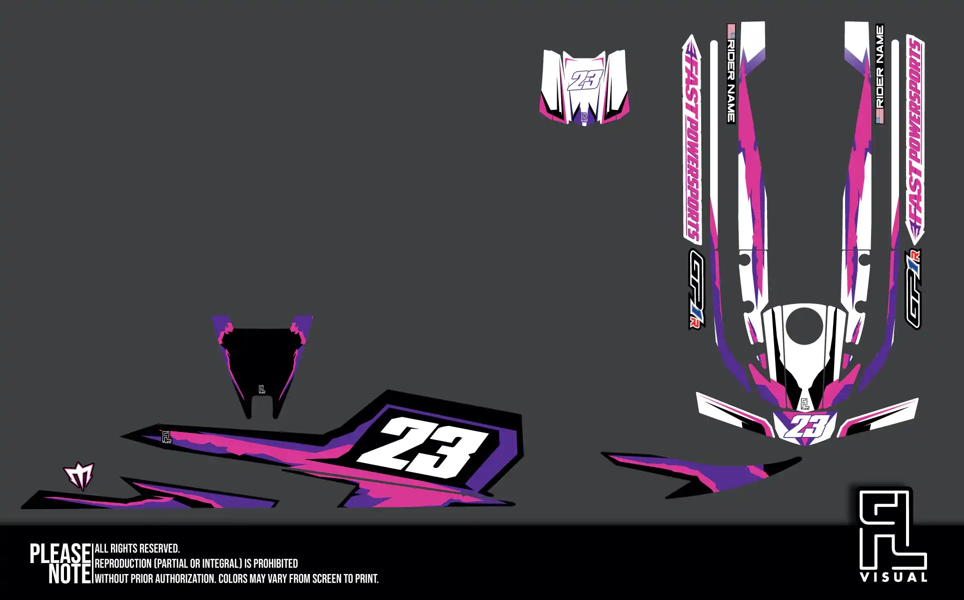 Fastpowersports GP1R - Retro1 - Purple/Pink- Graphics Kit