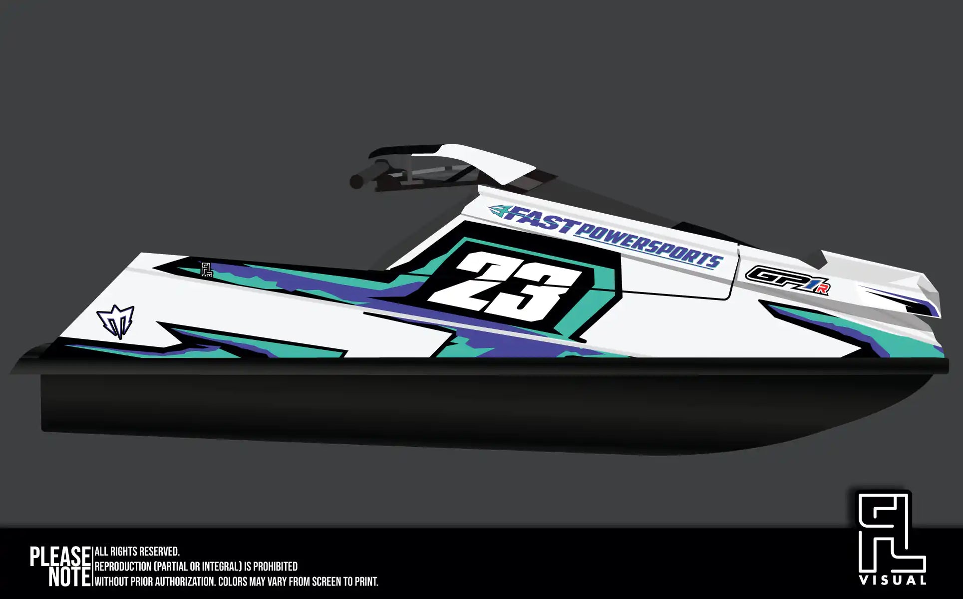 Fastpowersports GP1R - Retro1 - Teal/Purple- Graphics Kit