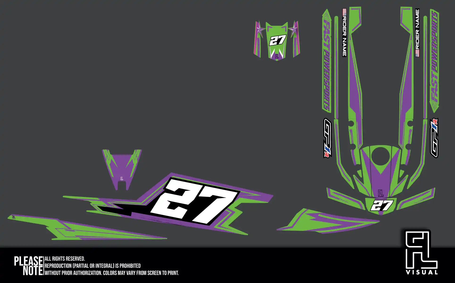 Fastpowersports GP1R - Stormer - Green- Graphics Kit