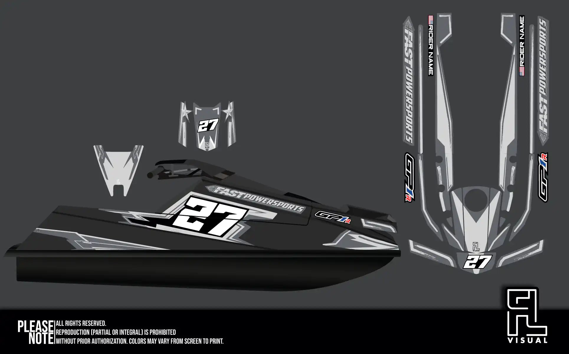 Fastpowersports GP1R - Stormer - Grey - Graphics Kit