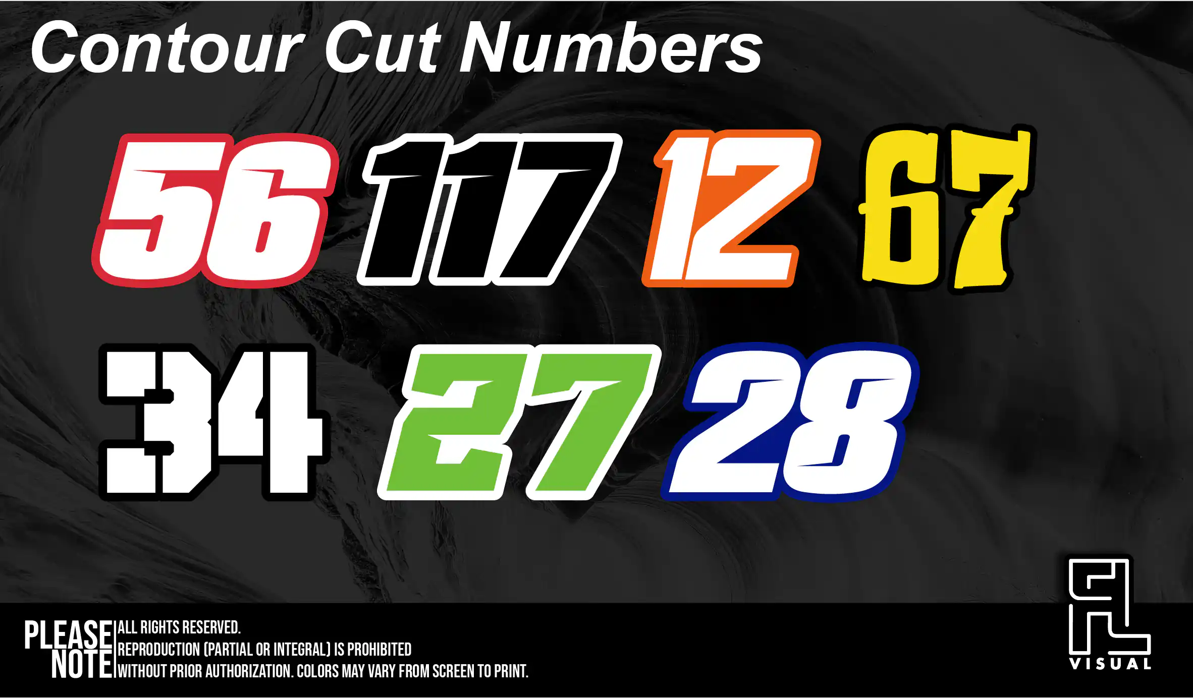 Contour-Cut Numbers (Set of 3)