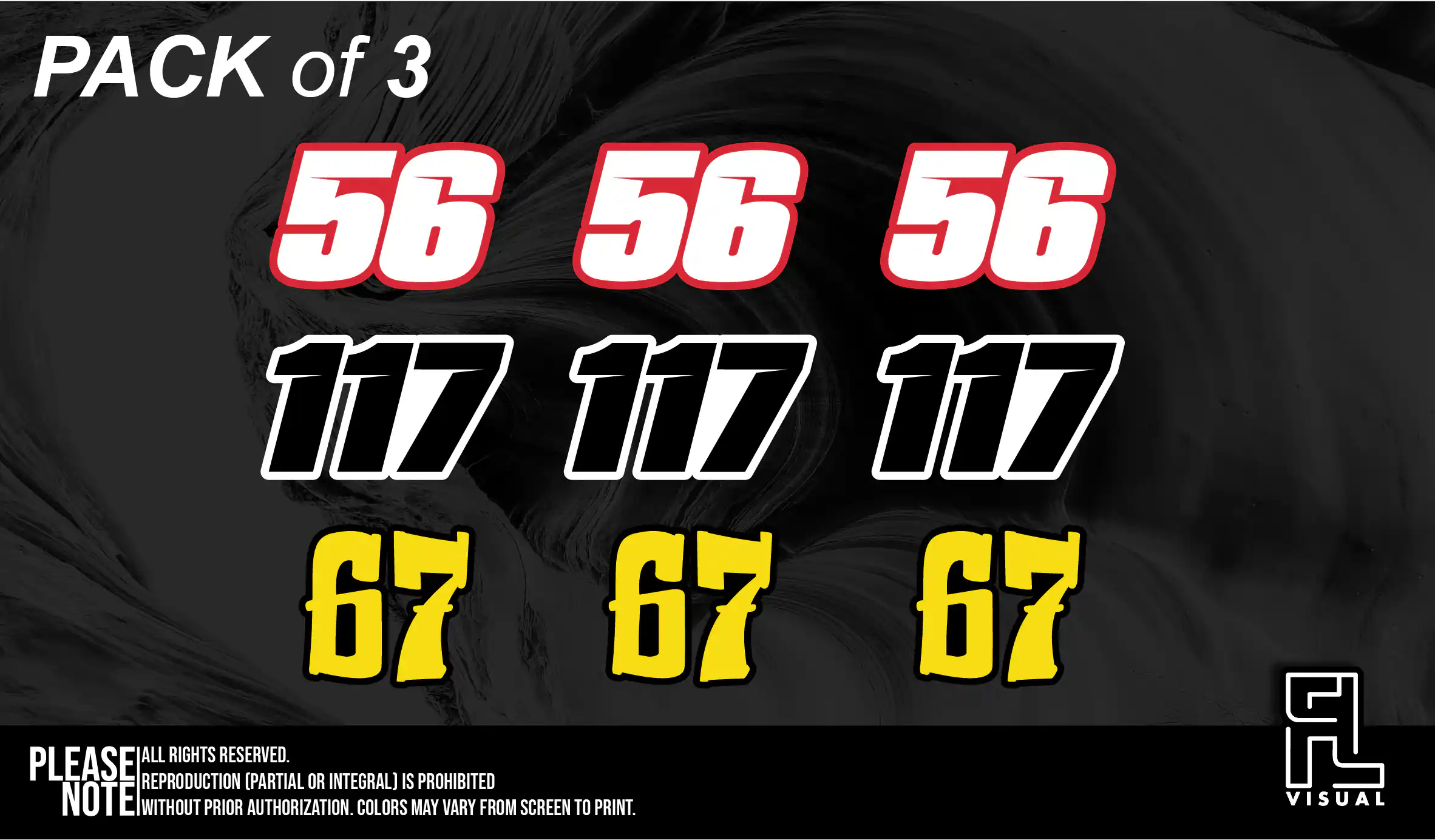 Contour-Cut Numbers (Set of 3)