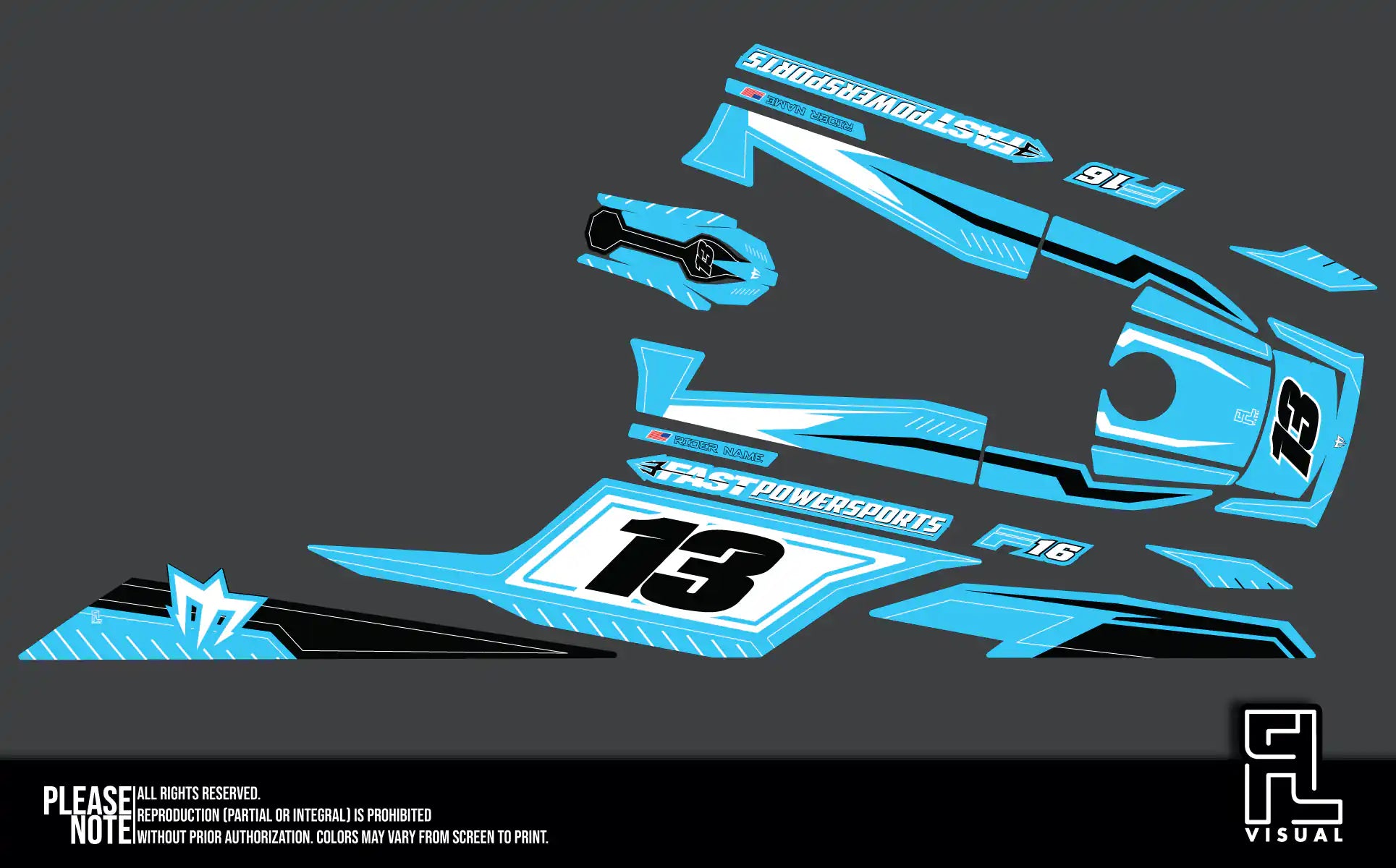 Fastpowersports F16 - Splitstream Blue - Graphics Kit