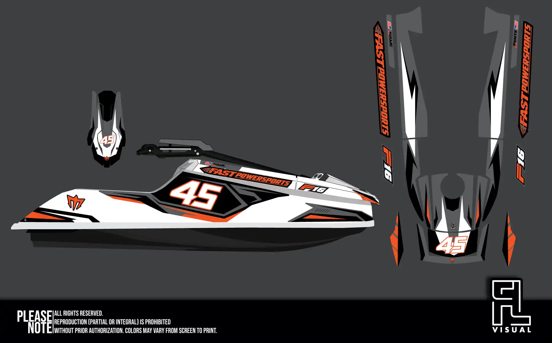 Fastpowersports F16 - Turbine Orange - Graphics Kit