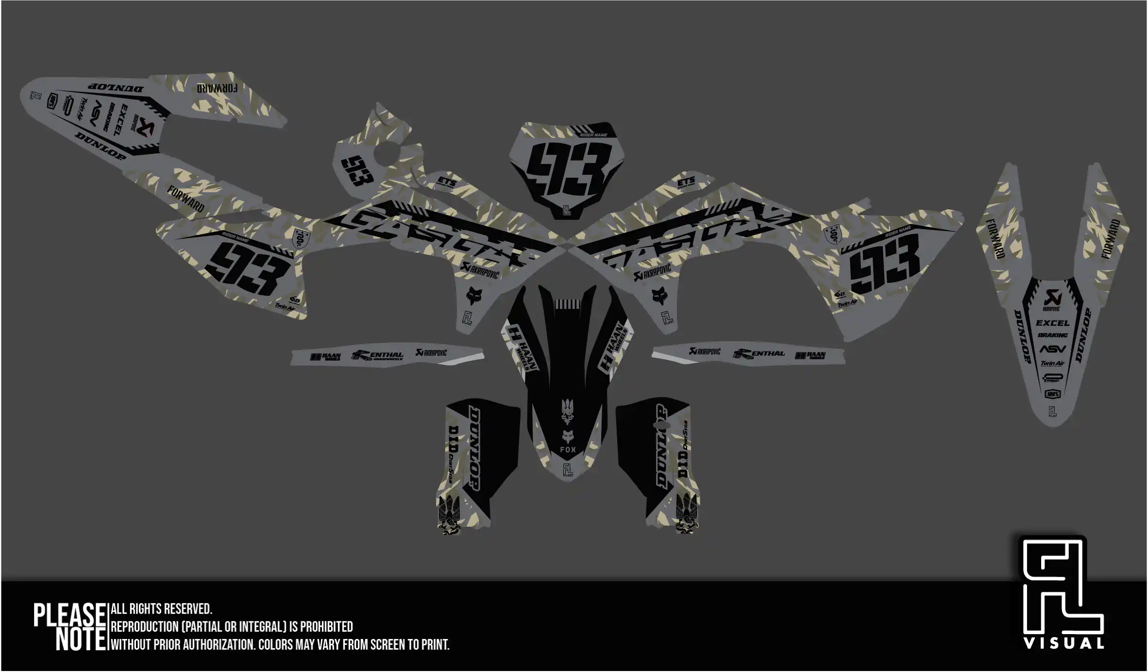 GasGas - Graphics Kit - Camo - Grey