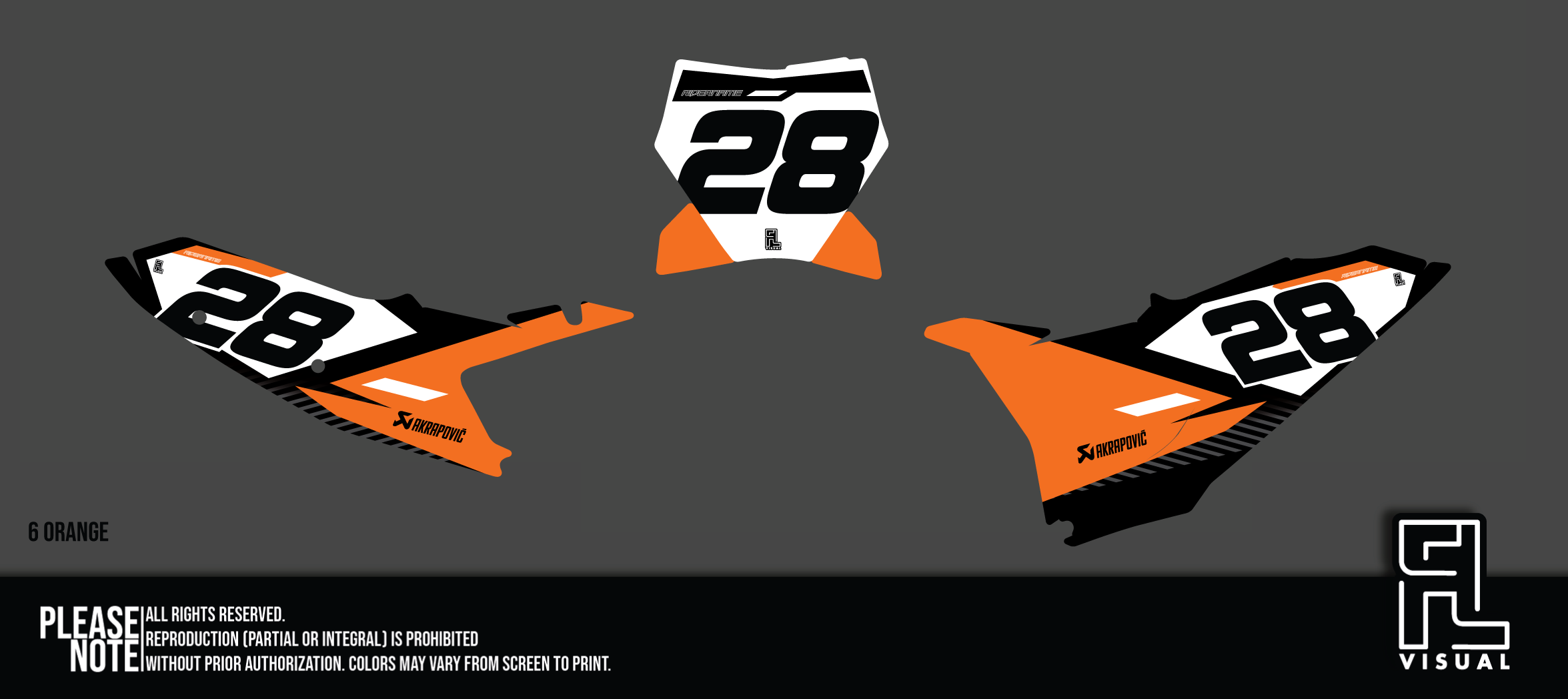 KTM - Number Plates - Graphics Kit - 6 Orange