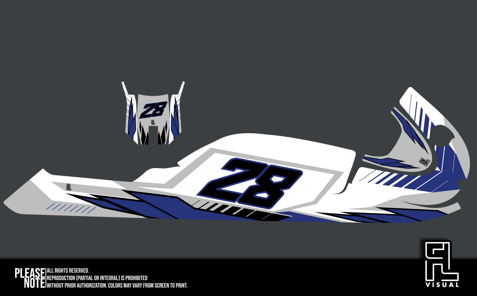 Yamaha Superjet 2Stroke - Obscura - Blue/White - Graphics Kit