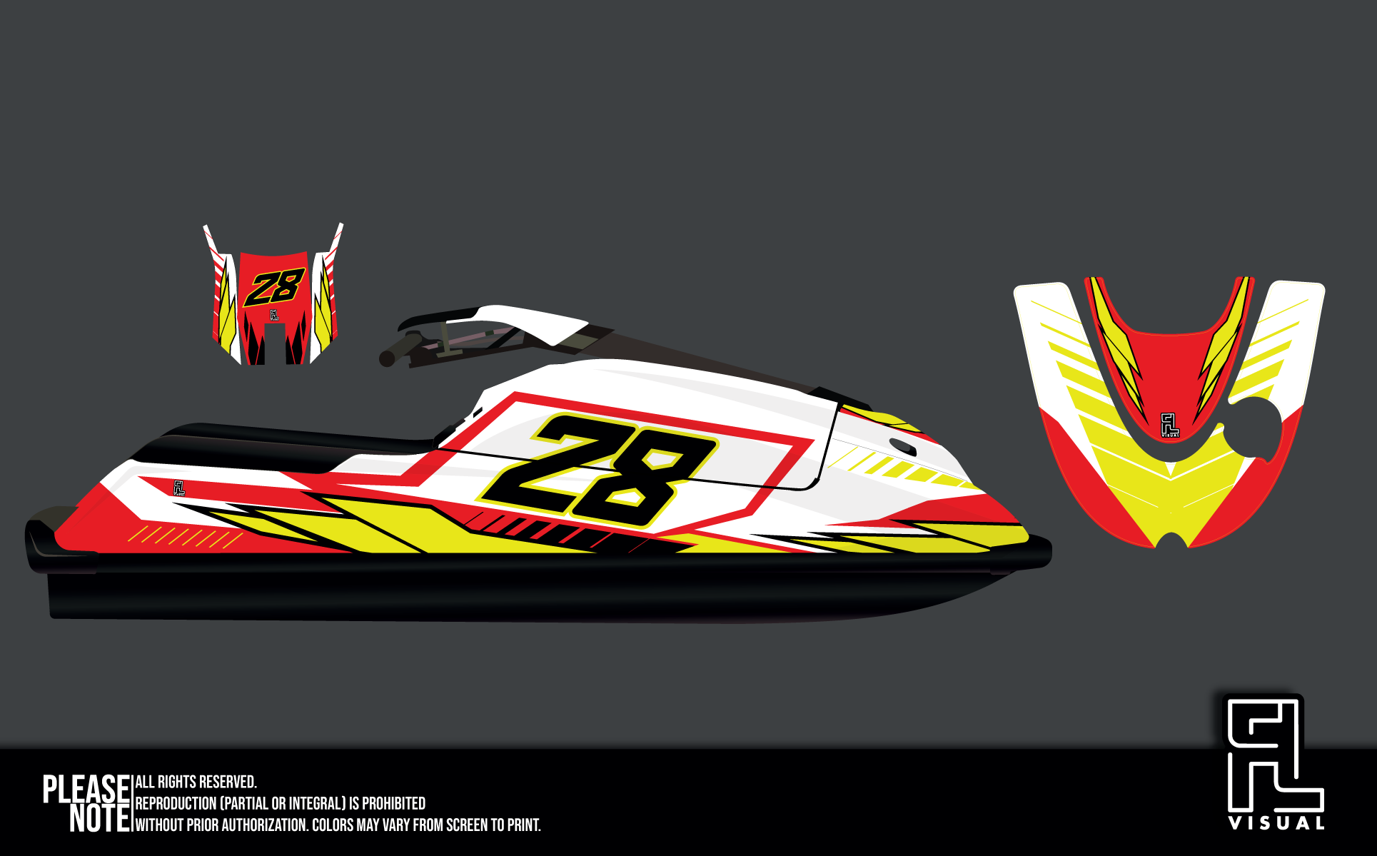 Yamaha Superjet 2Stroke - Obscura - Red/Yellow - Graphics Kit