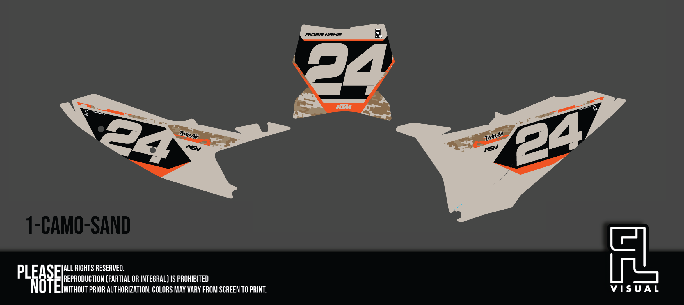 KTM - Number Plates - Graphics Kit - 1 Camo/Sand