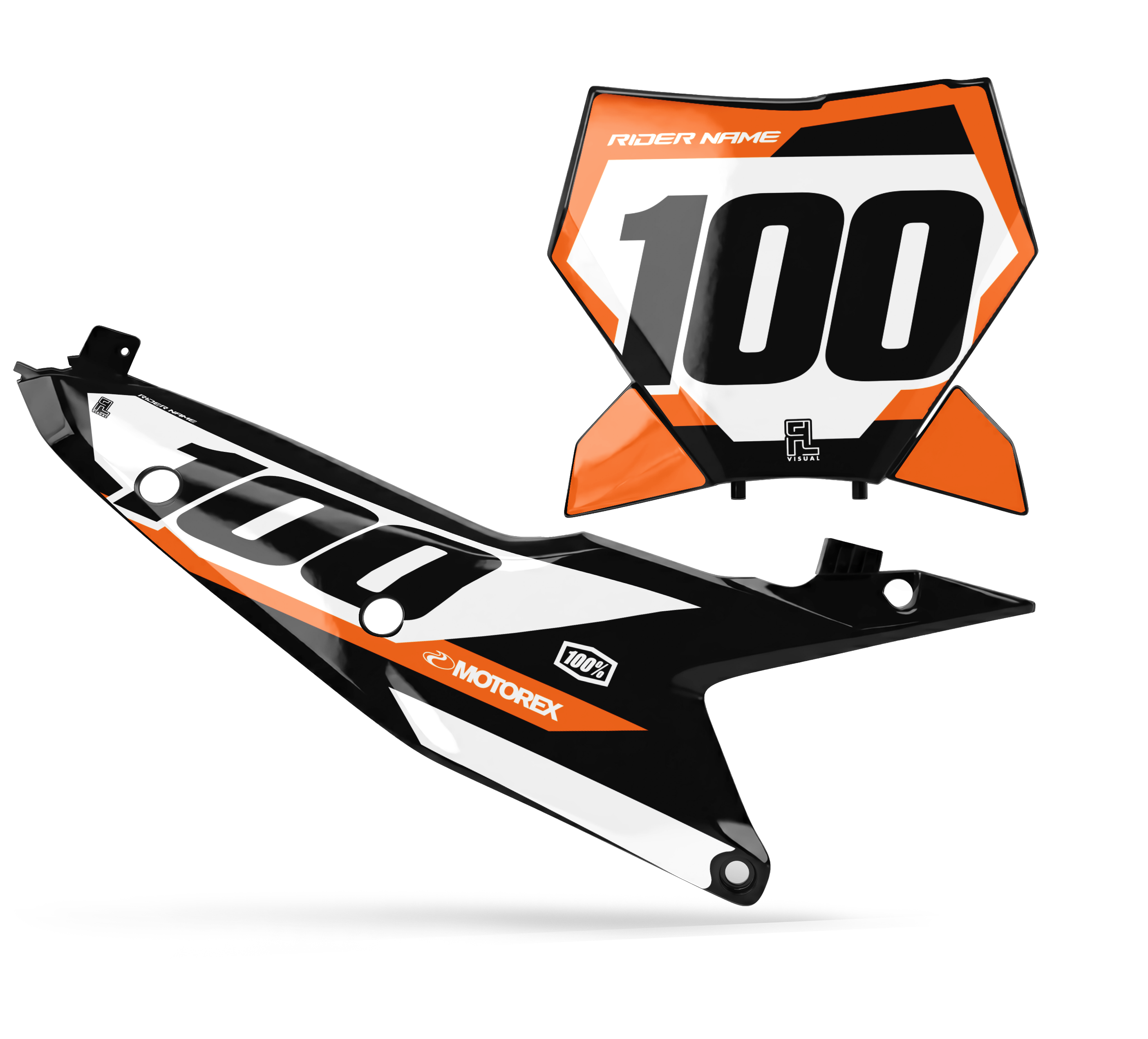 KTM - Number Plates - Graphics Kit - 2 Orange