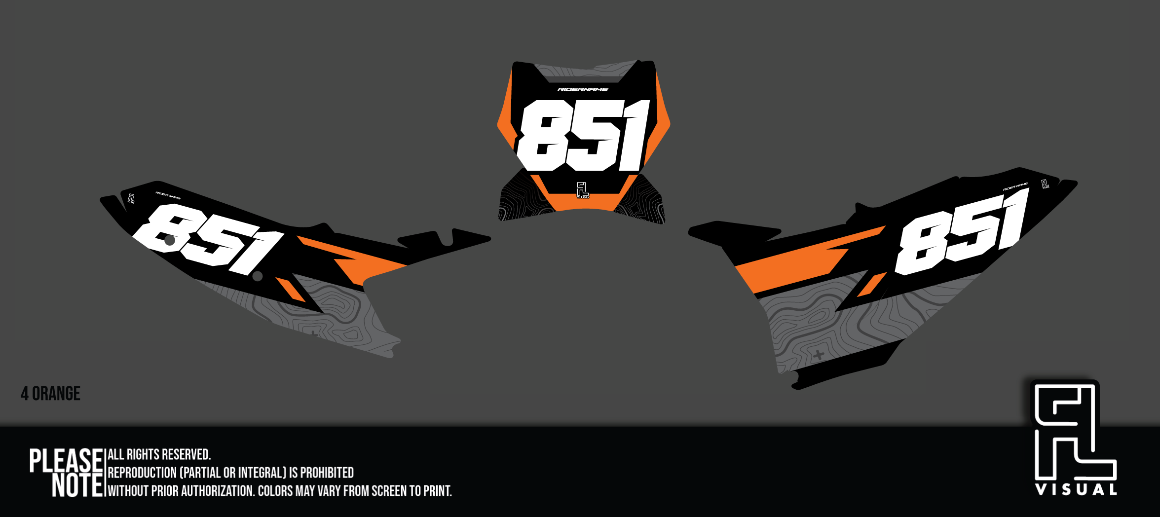 KTM - Number Plates - Graphics Kit - 4 Orange