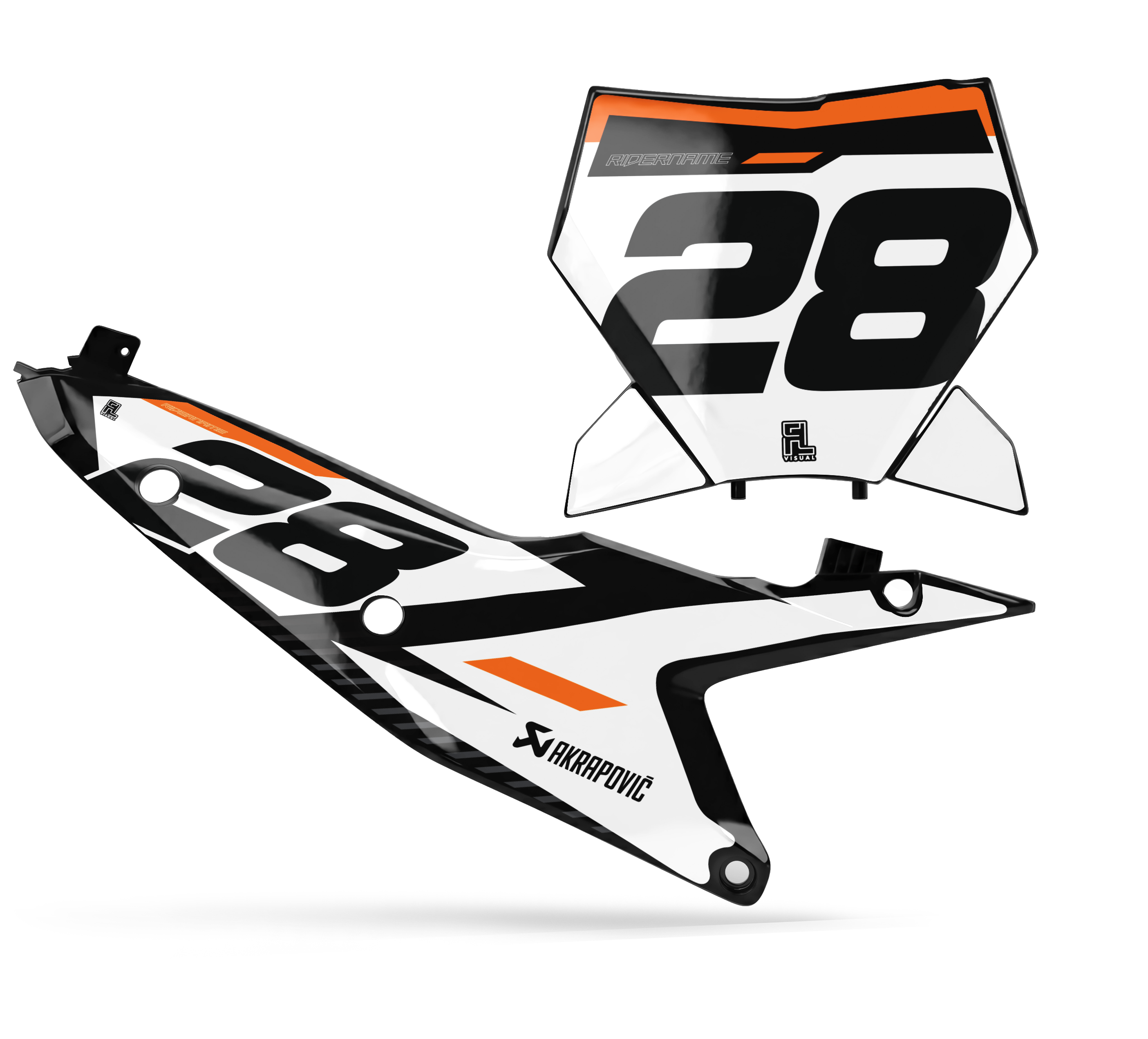 KTM - Number Plates - Graphics Kit - 6 White