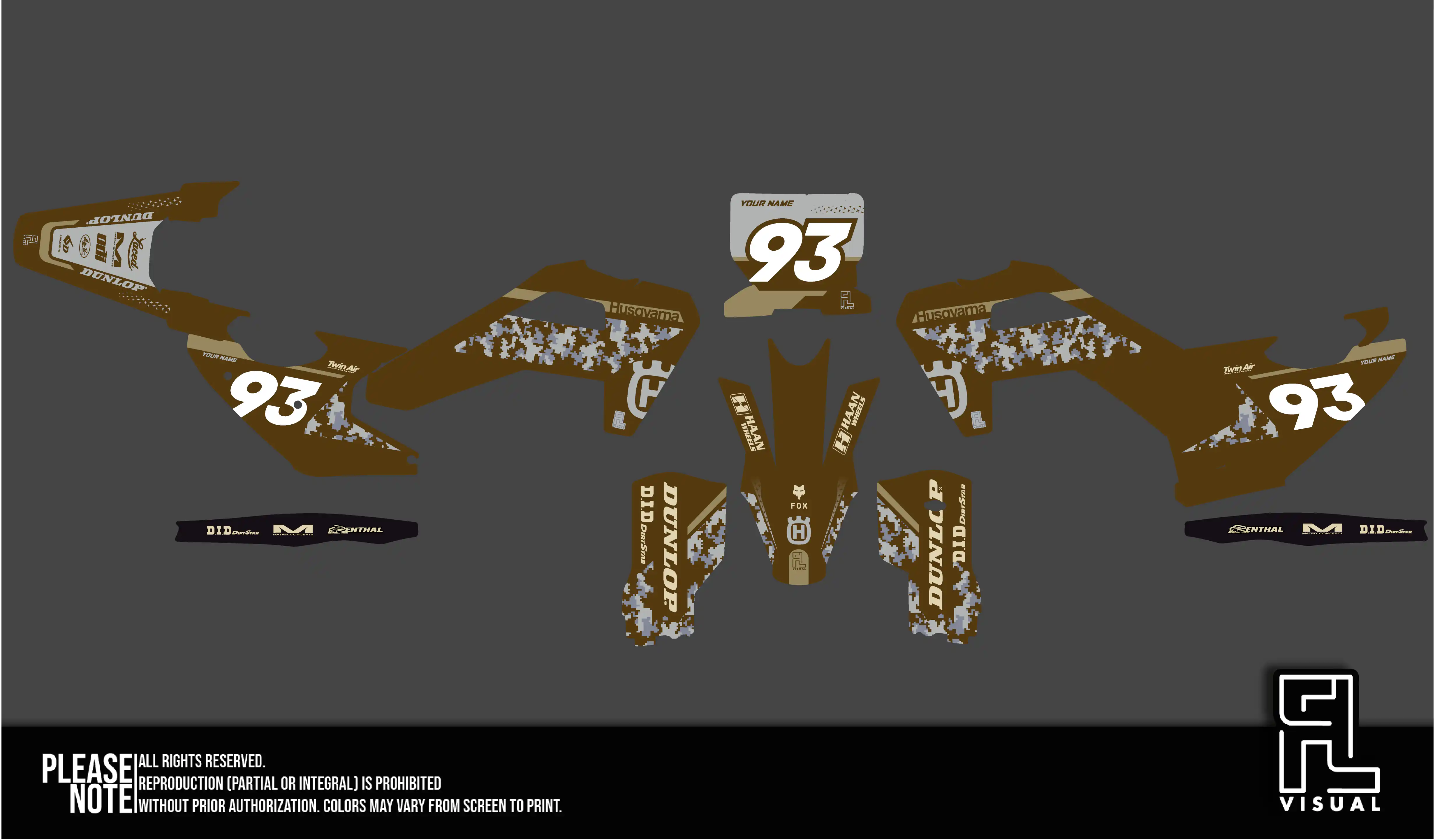 Husqvarna - Graphics Kit -  Camo Grey/Brown