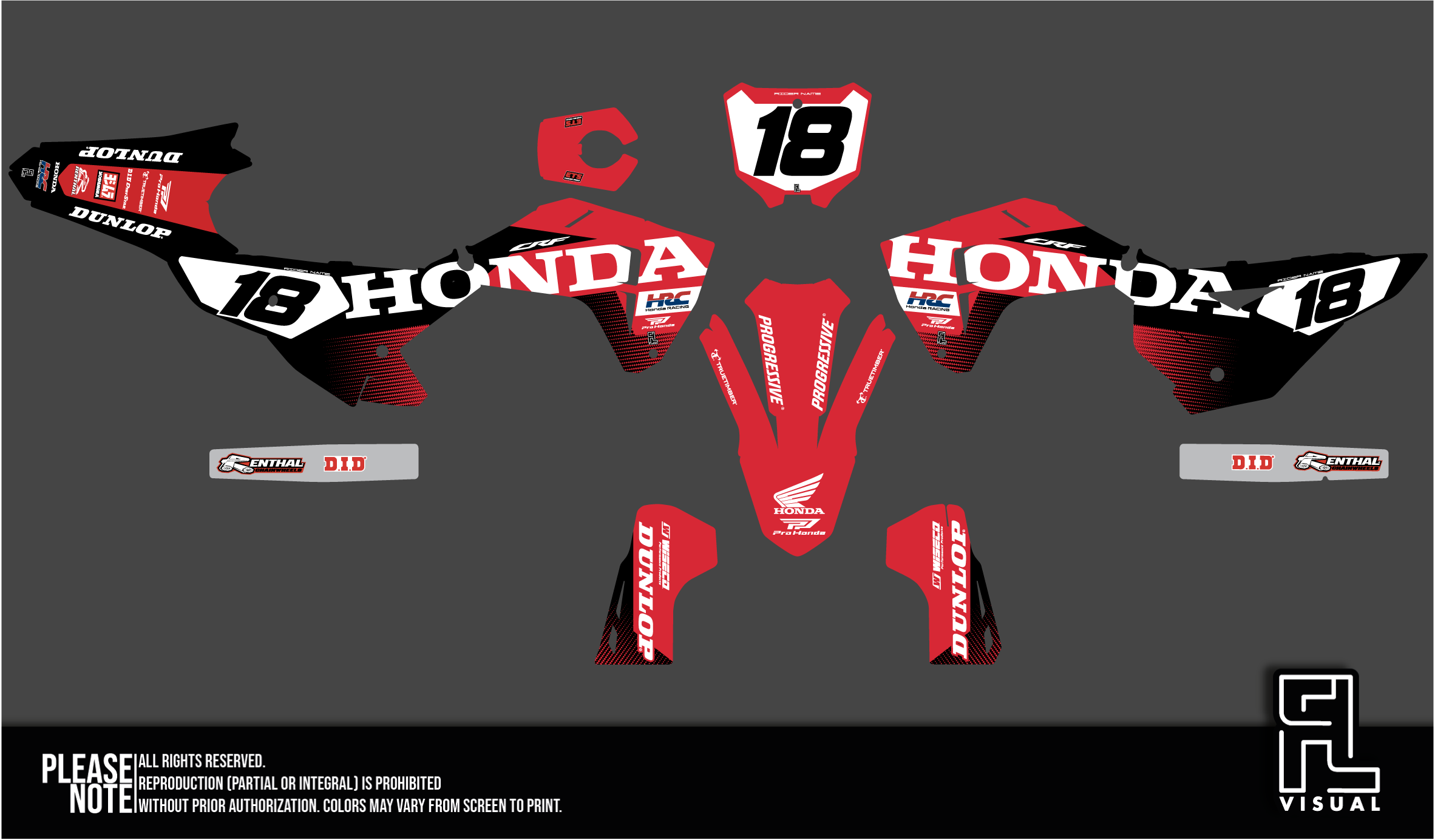 Honda - Graphics Kit -  Factory Black