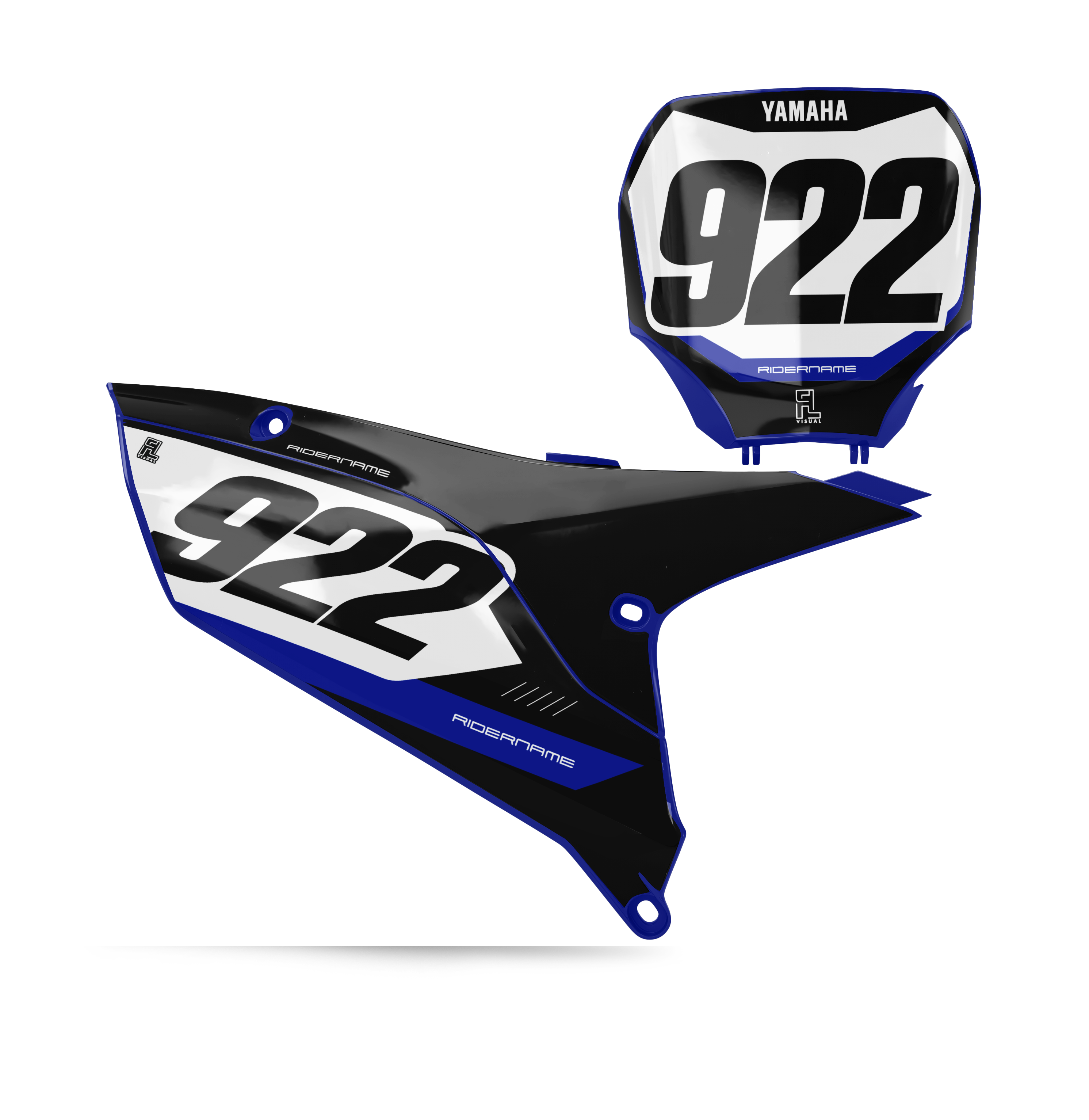 Yamaha - Number Plates - Graphics Kit - 3 - Black
