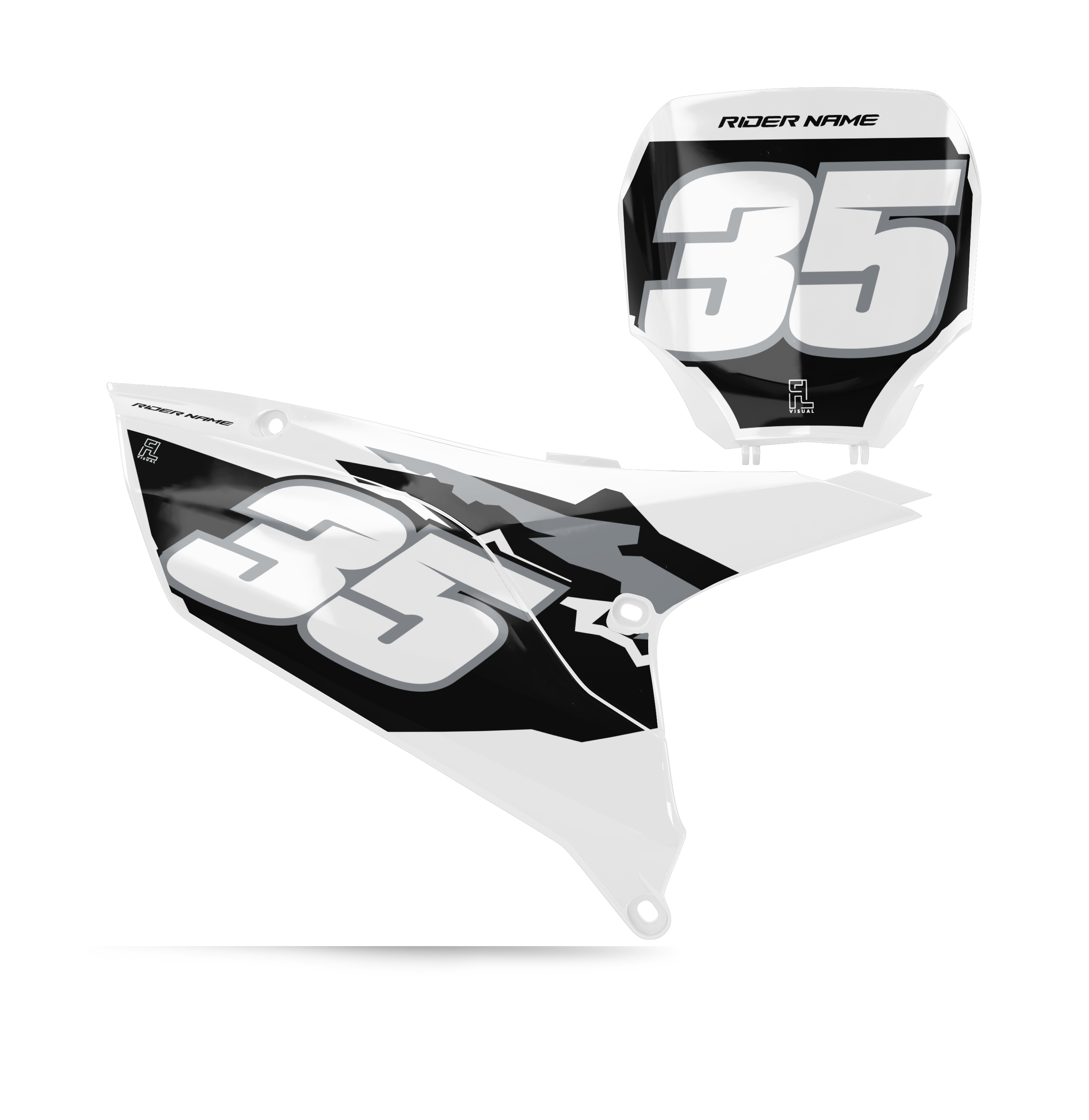 Yamaha - Number Plates - Graphics Kit - Retro White
