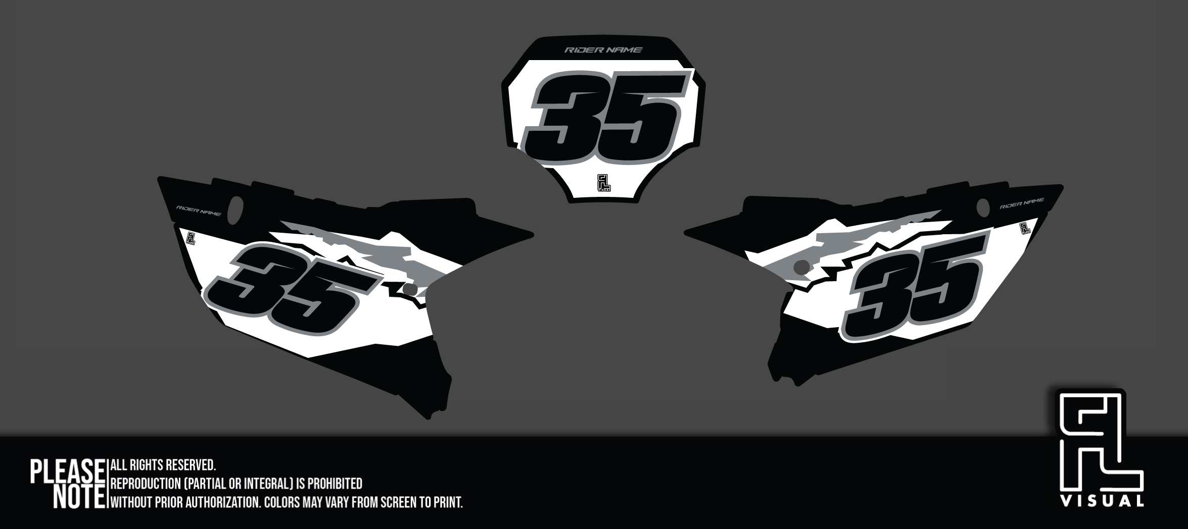Yamaha - Number Plates - Graphics Kit - Retro Black