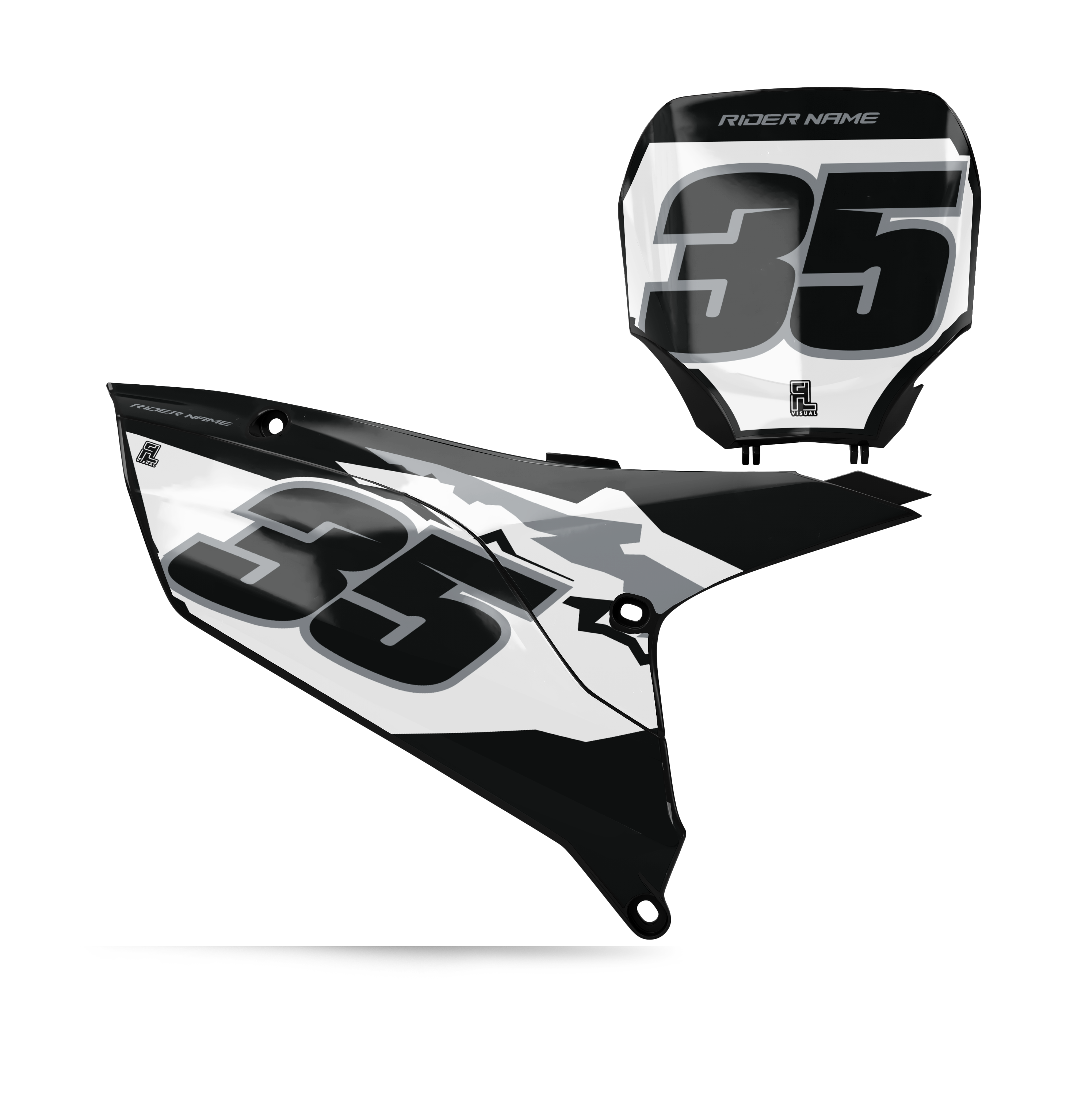 Yamaha - Number Plates - Graphics Kit - Retro Black