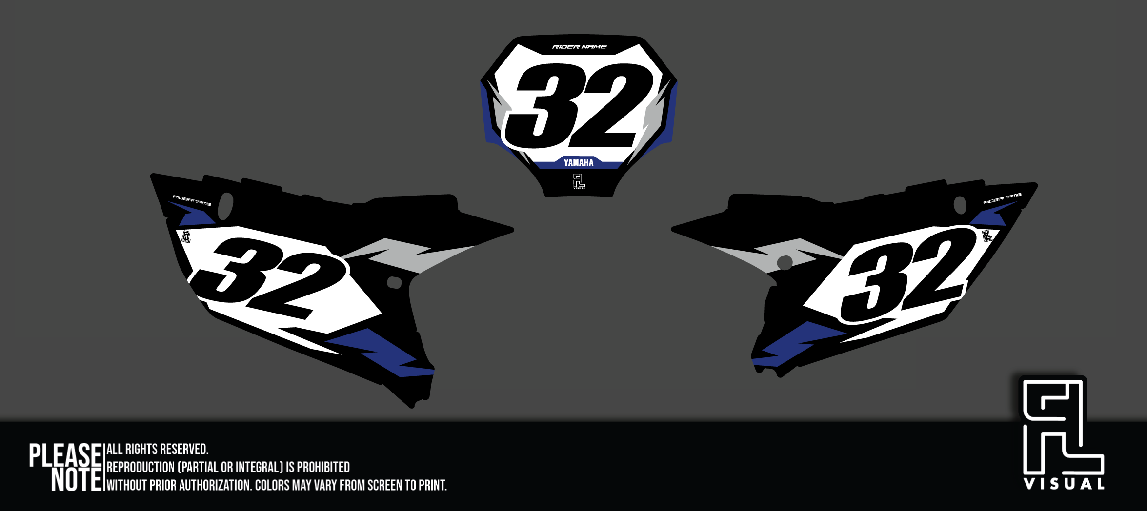 Yamaha - Number Plates - Graphics Kit - 8