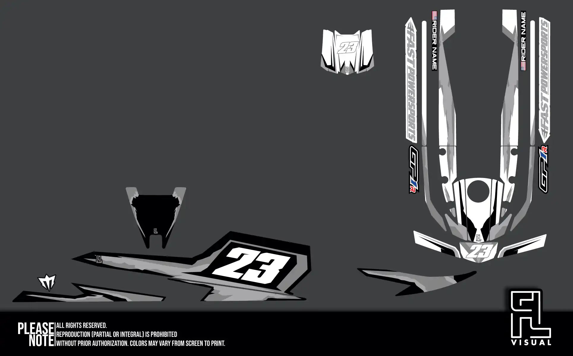 Fastpowersports GP1R - Retro1 - Grey- Graphics Kit