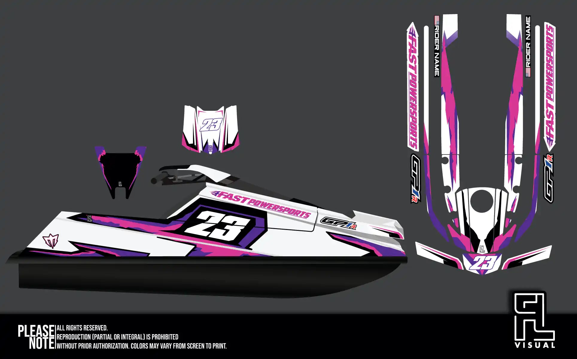 Fastpowersports GP1R - Retro1 - Purple/Pink- Graphics Kit