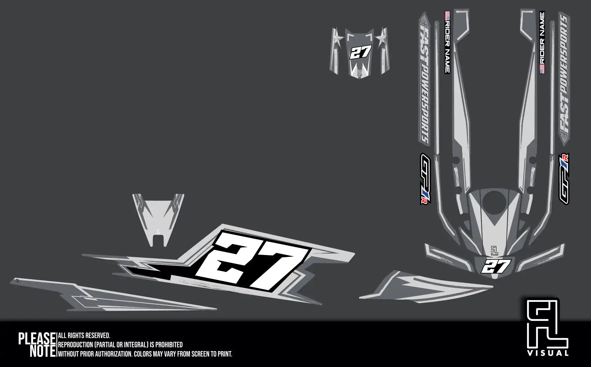 Fastpowersports GP1R - Stormer - Grey - Graphics Kit