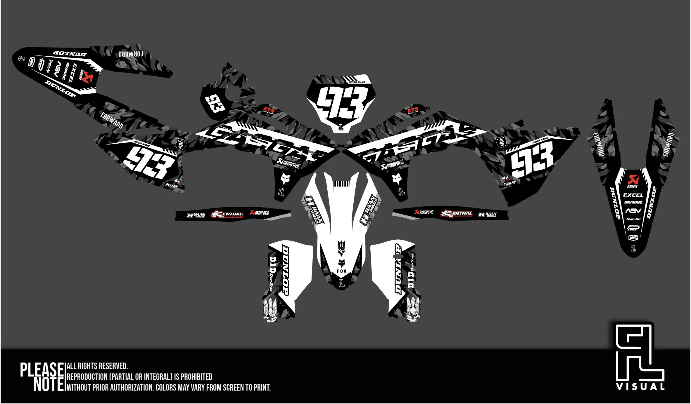 GasGas - Graphics Kit - Camo - Black&White