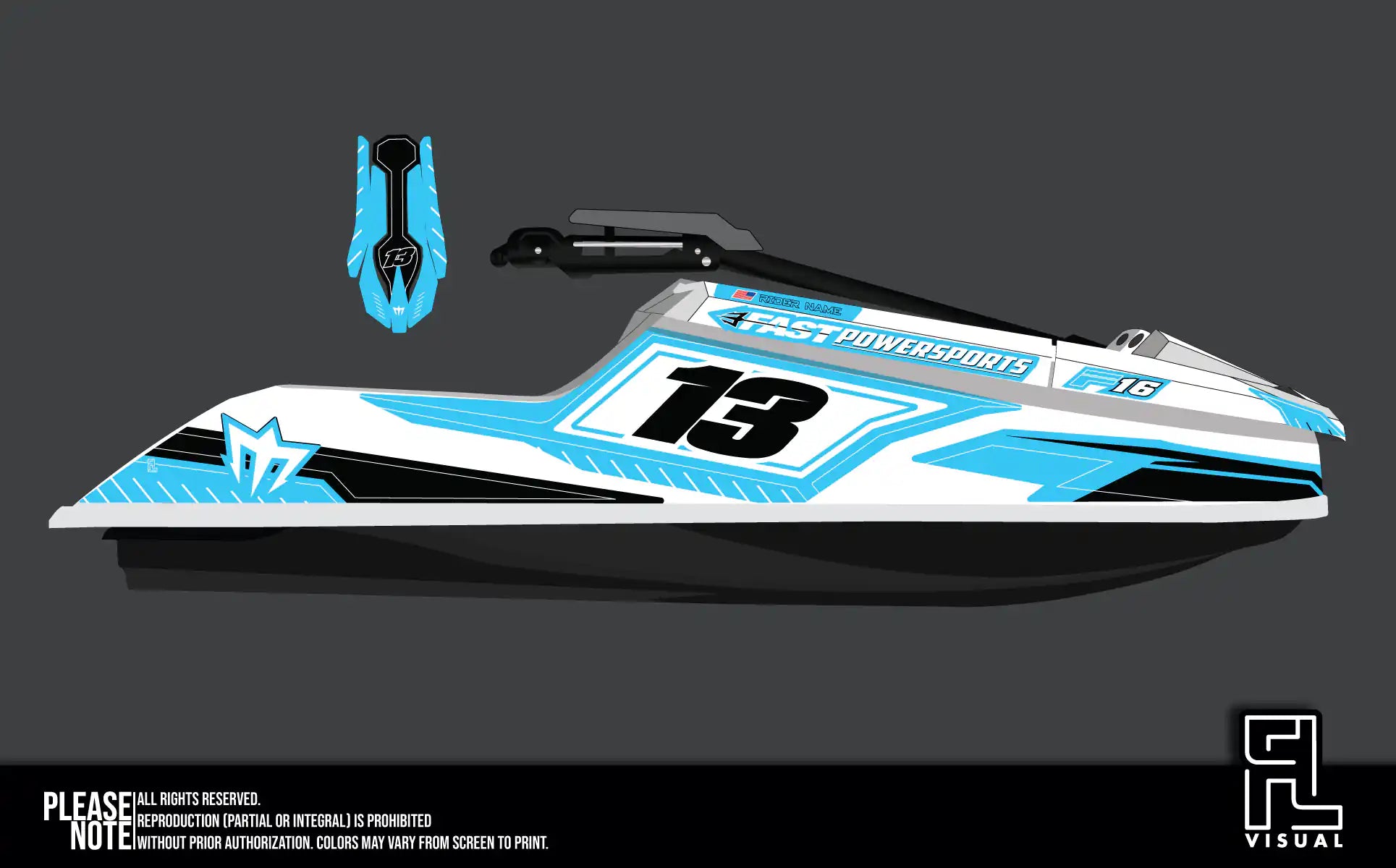 Fastpowersports F16 - Splitstream Blue - Graphics Kit