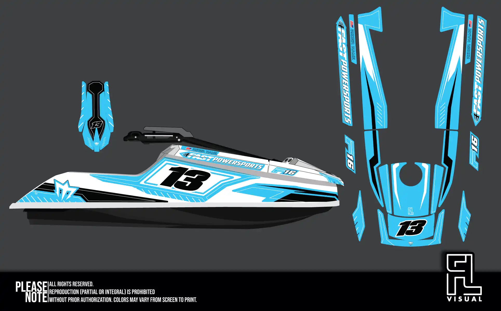 Fastpowersports F16 - Splitstream Blue - Graphics Kit