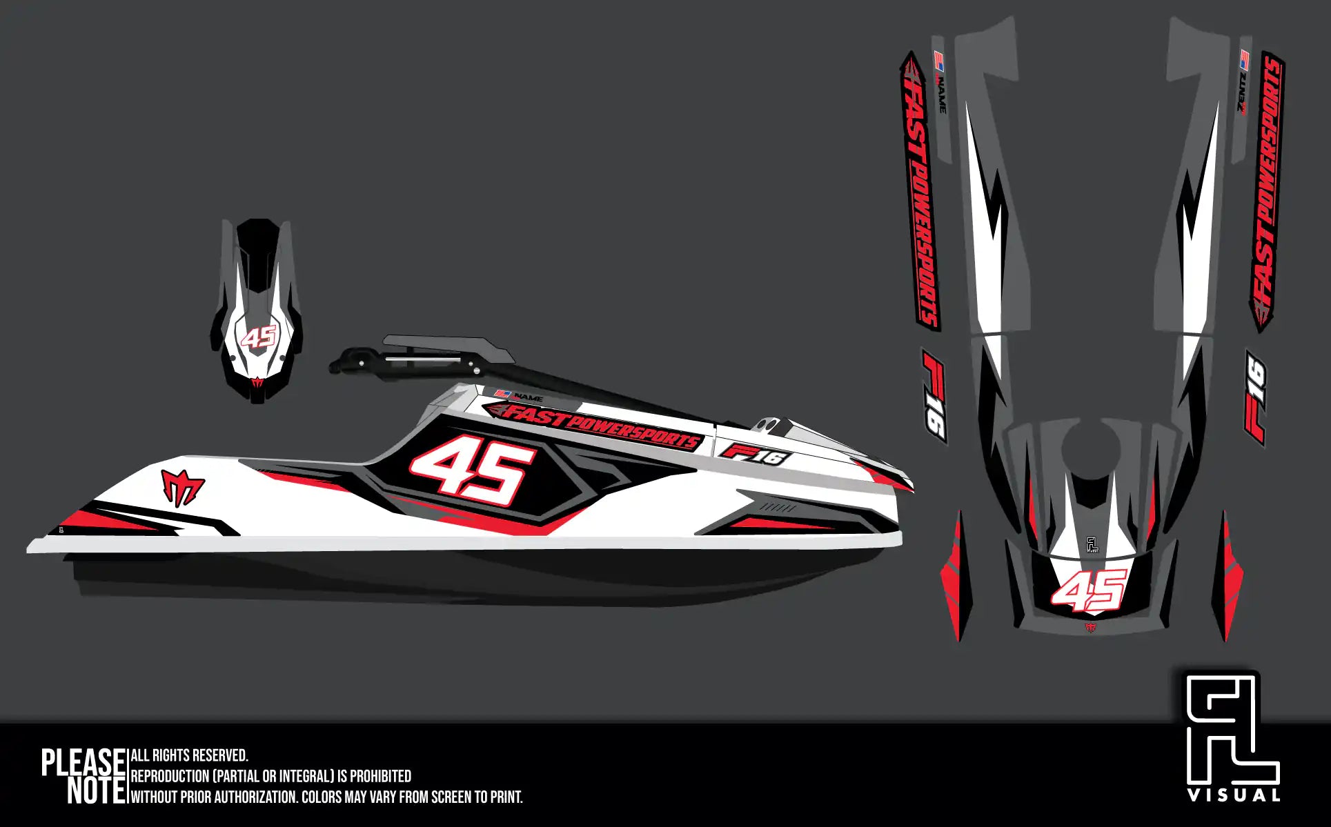 Fastpowersports F16 - Turbine Red - Graphics Kit