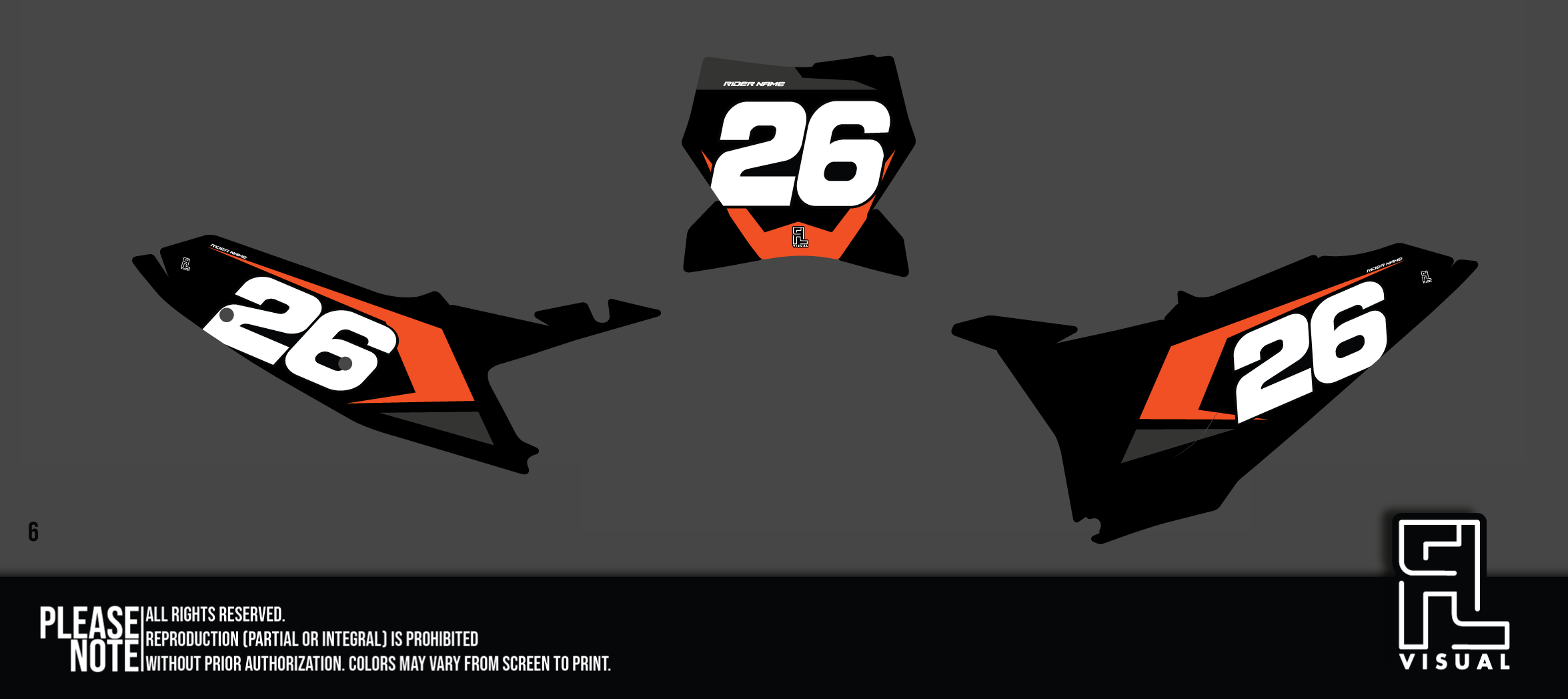 KTM - Number Plates - Graphics Kit - 6 Black