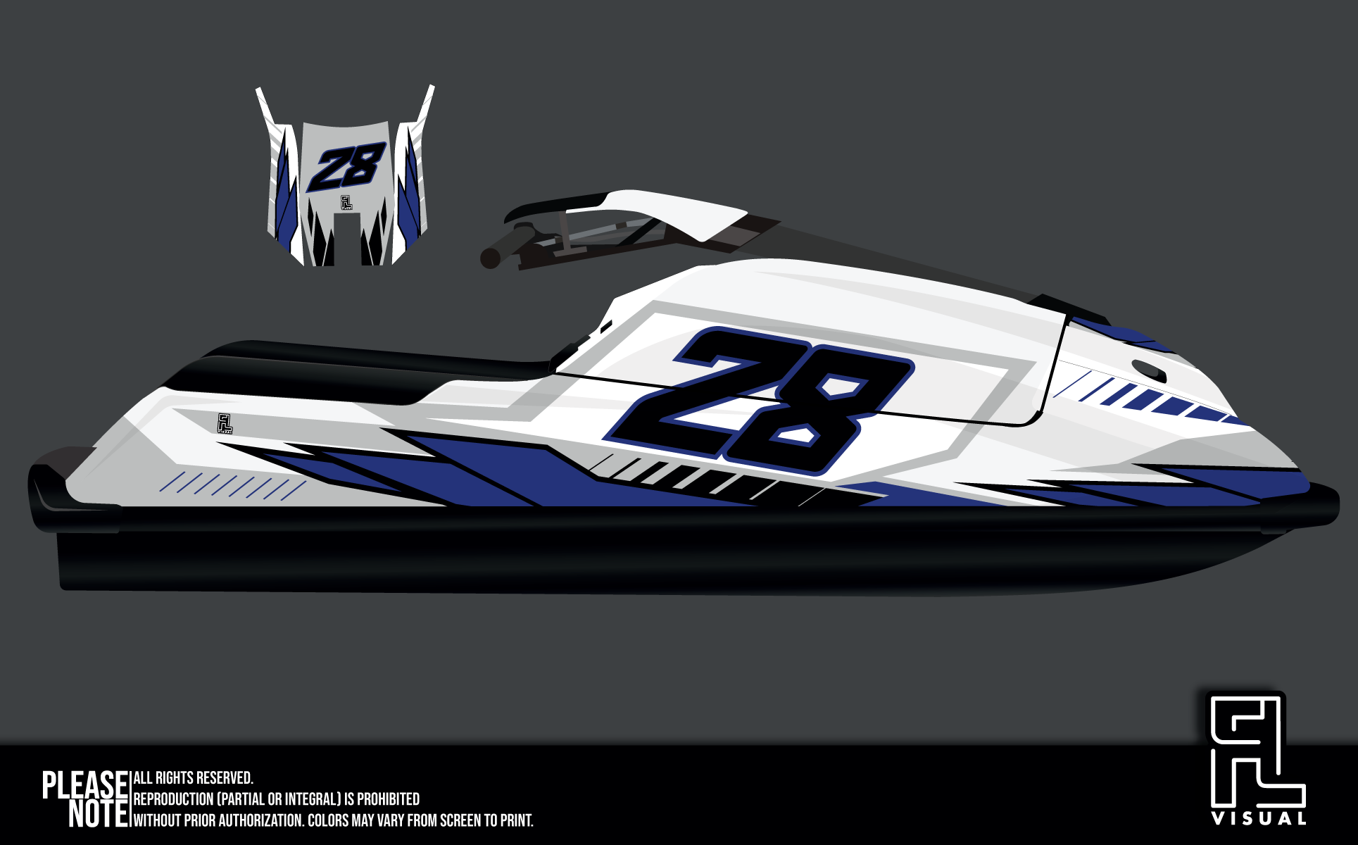 Yamaha Superjet 2Stroke - Obscura - Blue/White - Graphics Kit