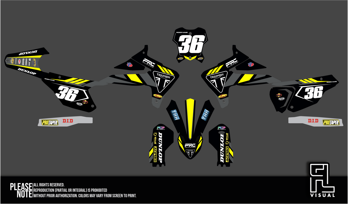 27 Factory PRC Triumph - NEON - Replica Graphics Kit